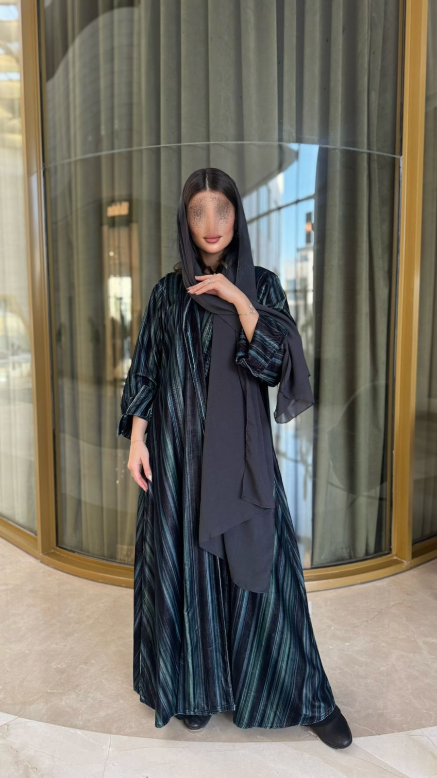 عباية مخمل طباعة - Image 2