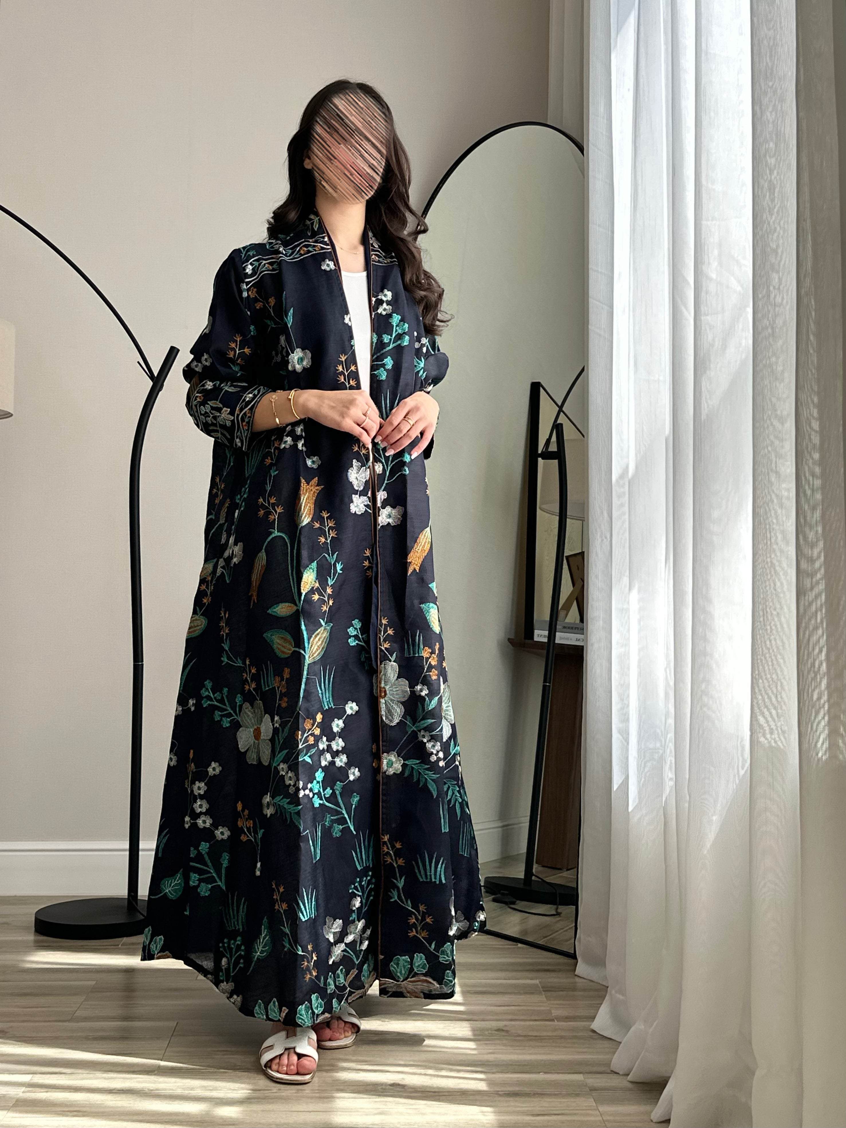 MW9261 - لنن هندي مطرز نص كلوش - Aya