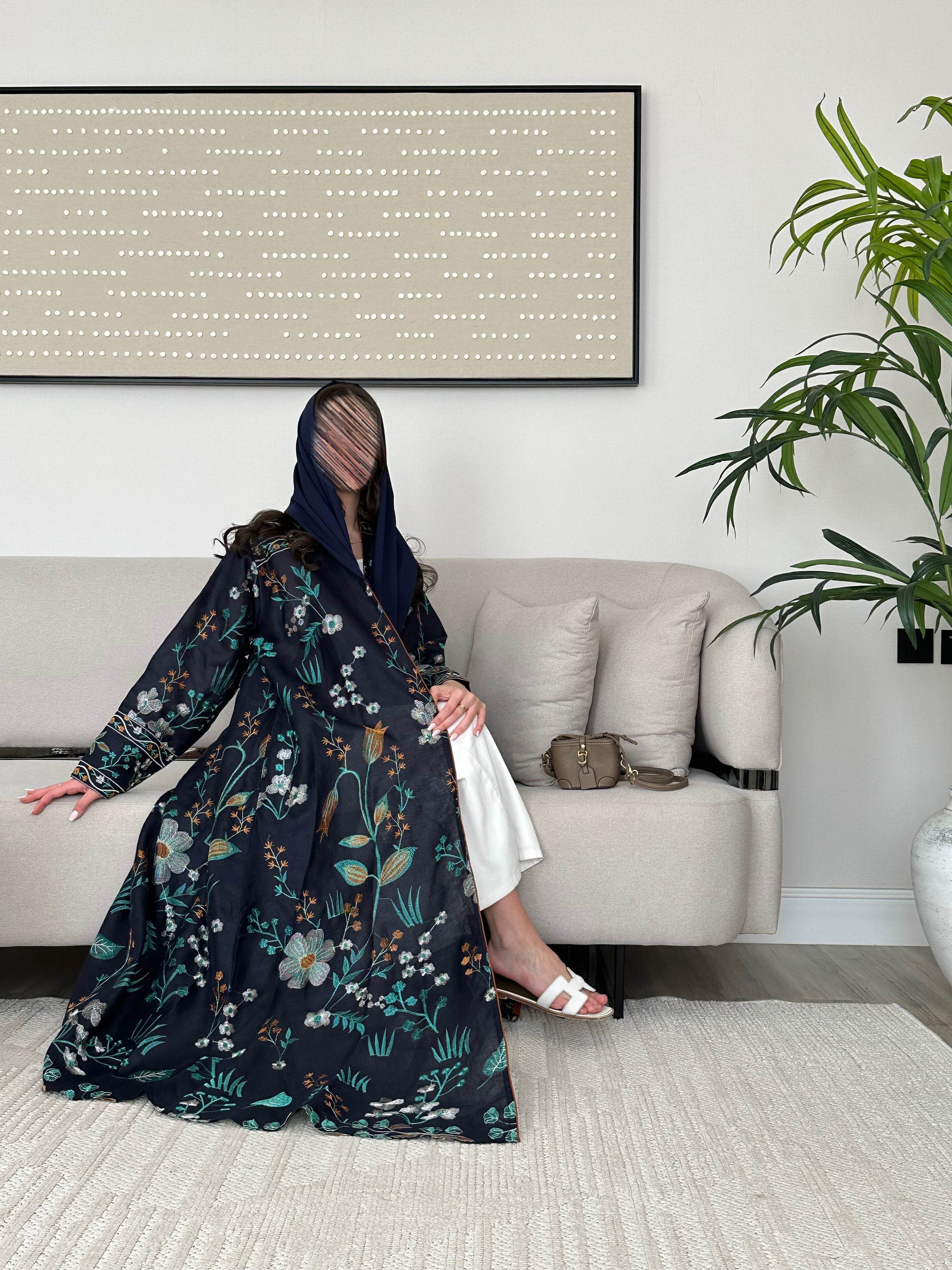 MW9261 - لنن هندي مطرز نص كلوش - Aya