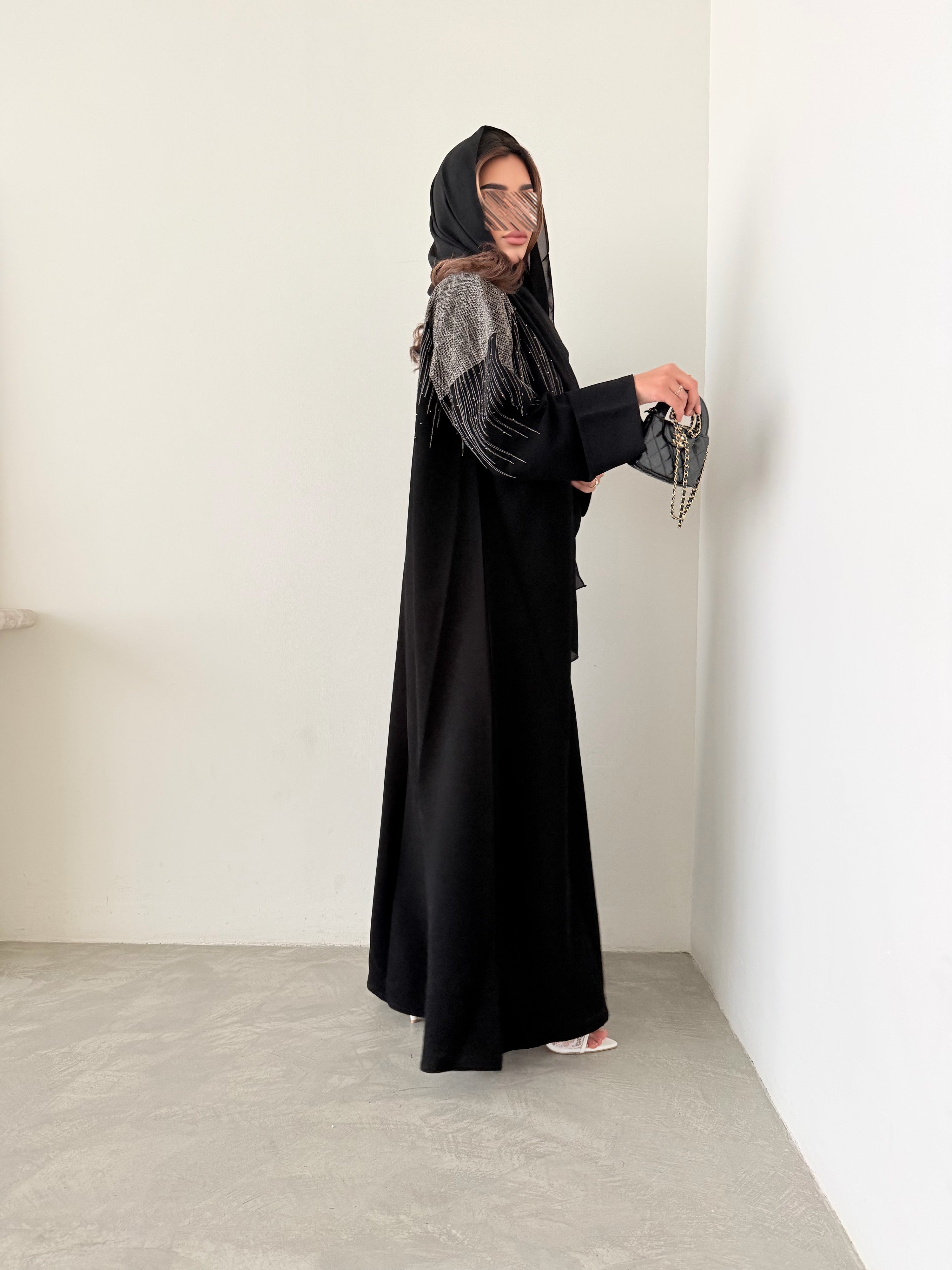 MW2096 - عباية كريب بقصة كلوش انيقة - Aya