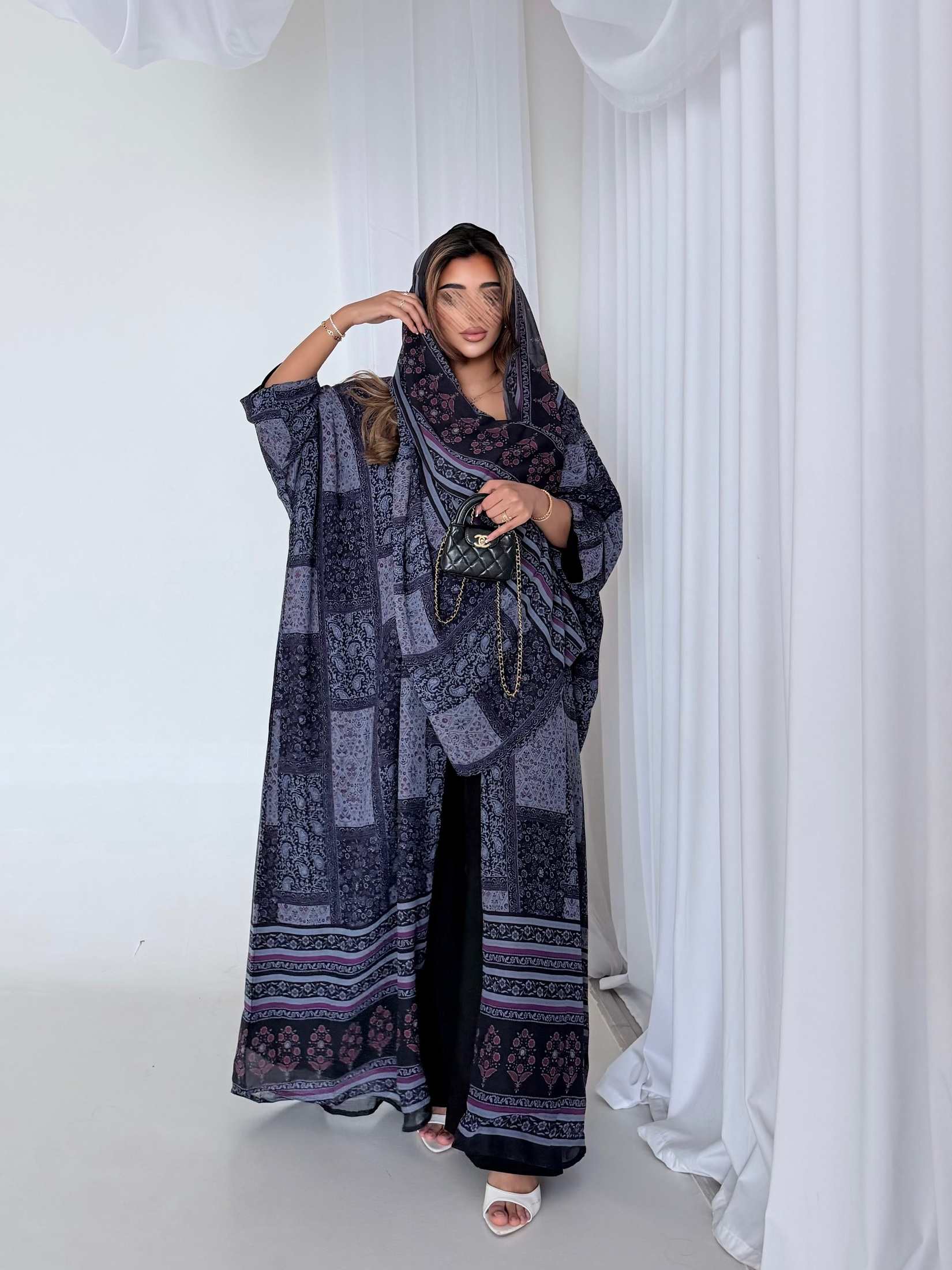 MWT5178 - تصميم يومي شيفون كحلي ناعم يجمع بين الخفة والأناقة - Aya