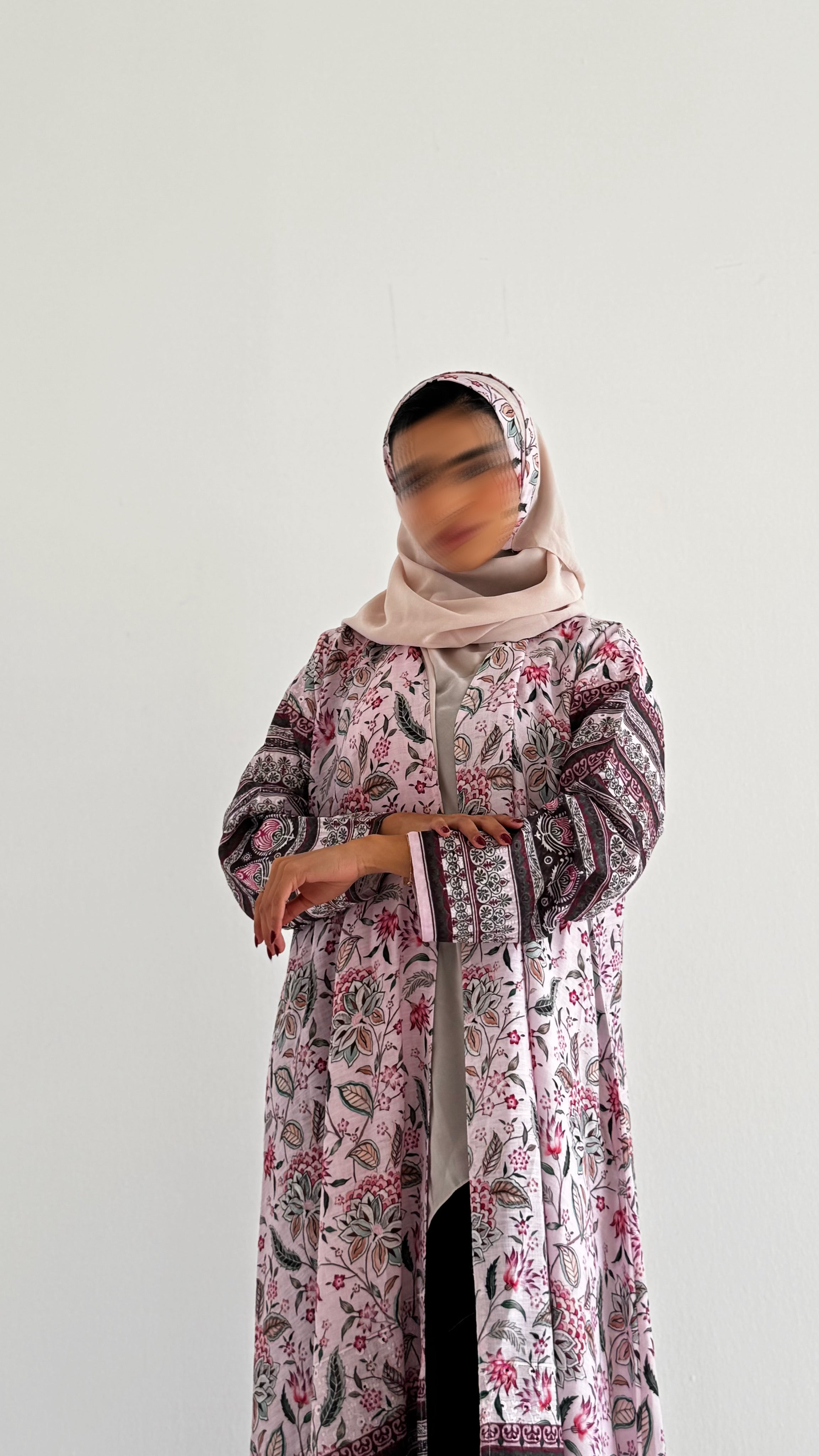 MWT524 - عباية ركامة زهريه مشجر - Aya