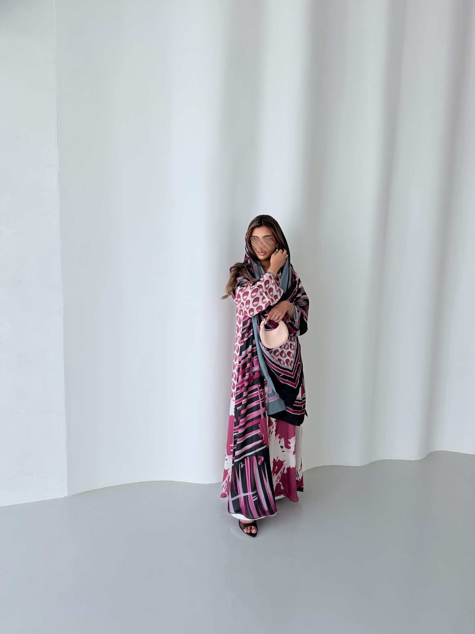 Mwt1175 - عباية طباعة صيفية  |  Summer printed abaya - Aya