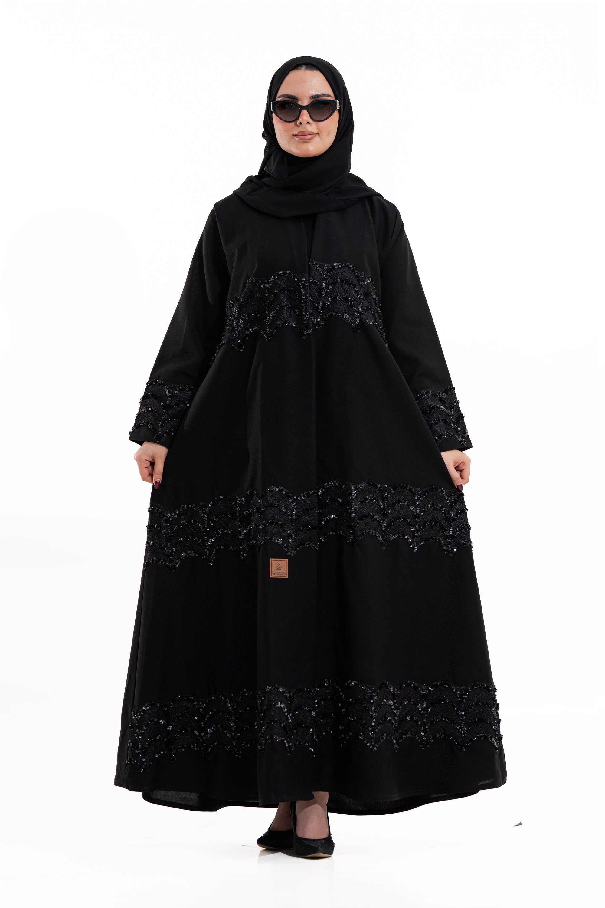 MWT4269 - عباية بيان بتل كرستال اسود - Aya