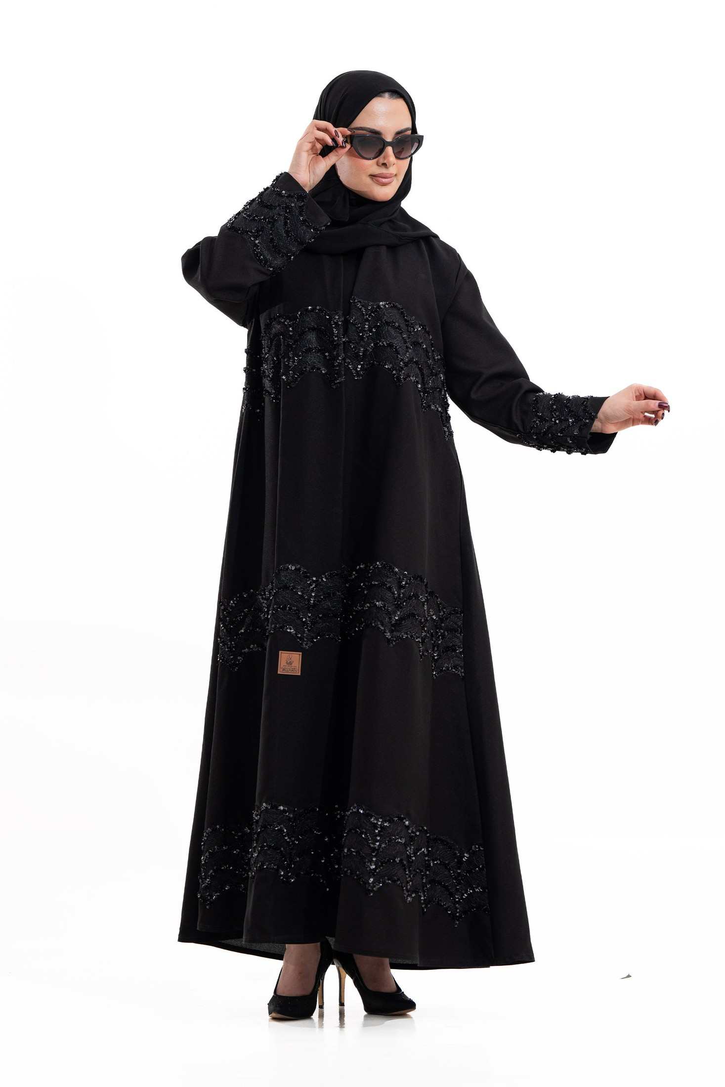 MWT4269 - عباية بيان بتل كرستال اسود - Aya