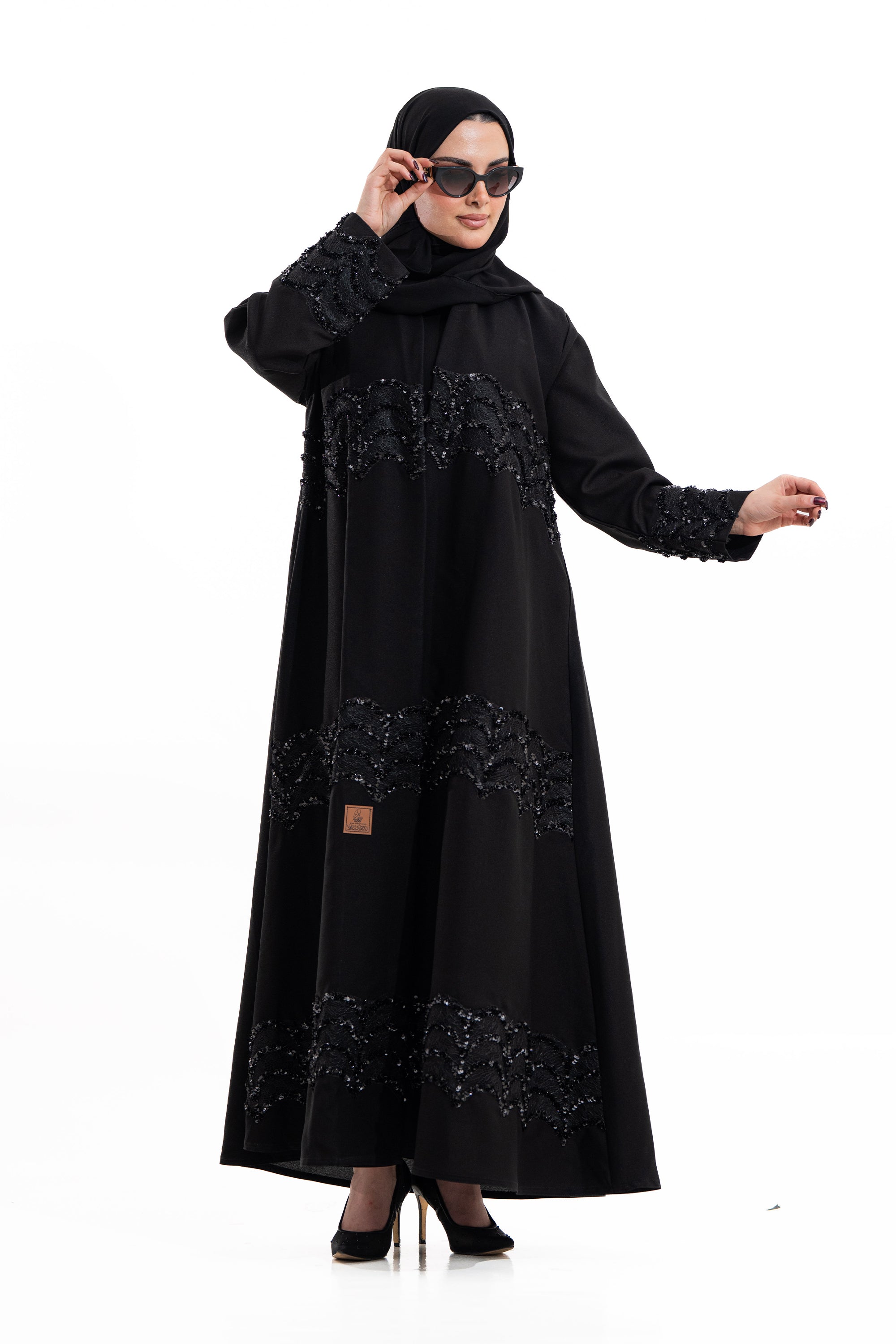 MWT4269 - عباية بيان بتل كرستال اسود - Aya
