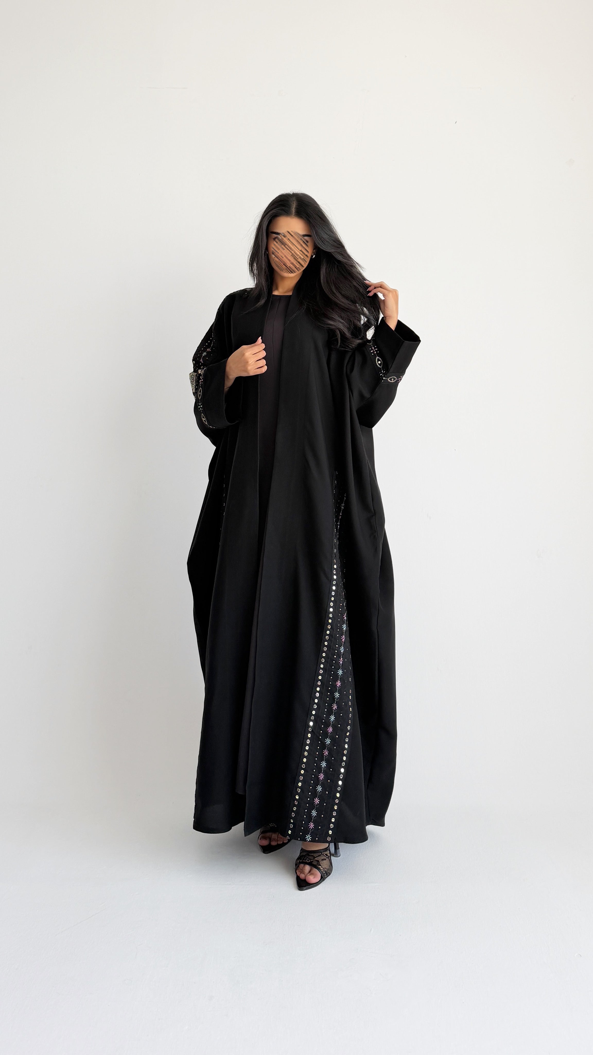 MWT1353 عباية كريب بتدخيلة  ركامه - Aya