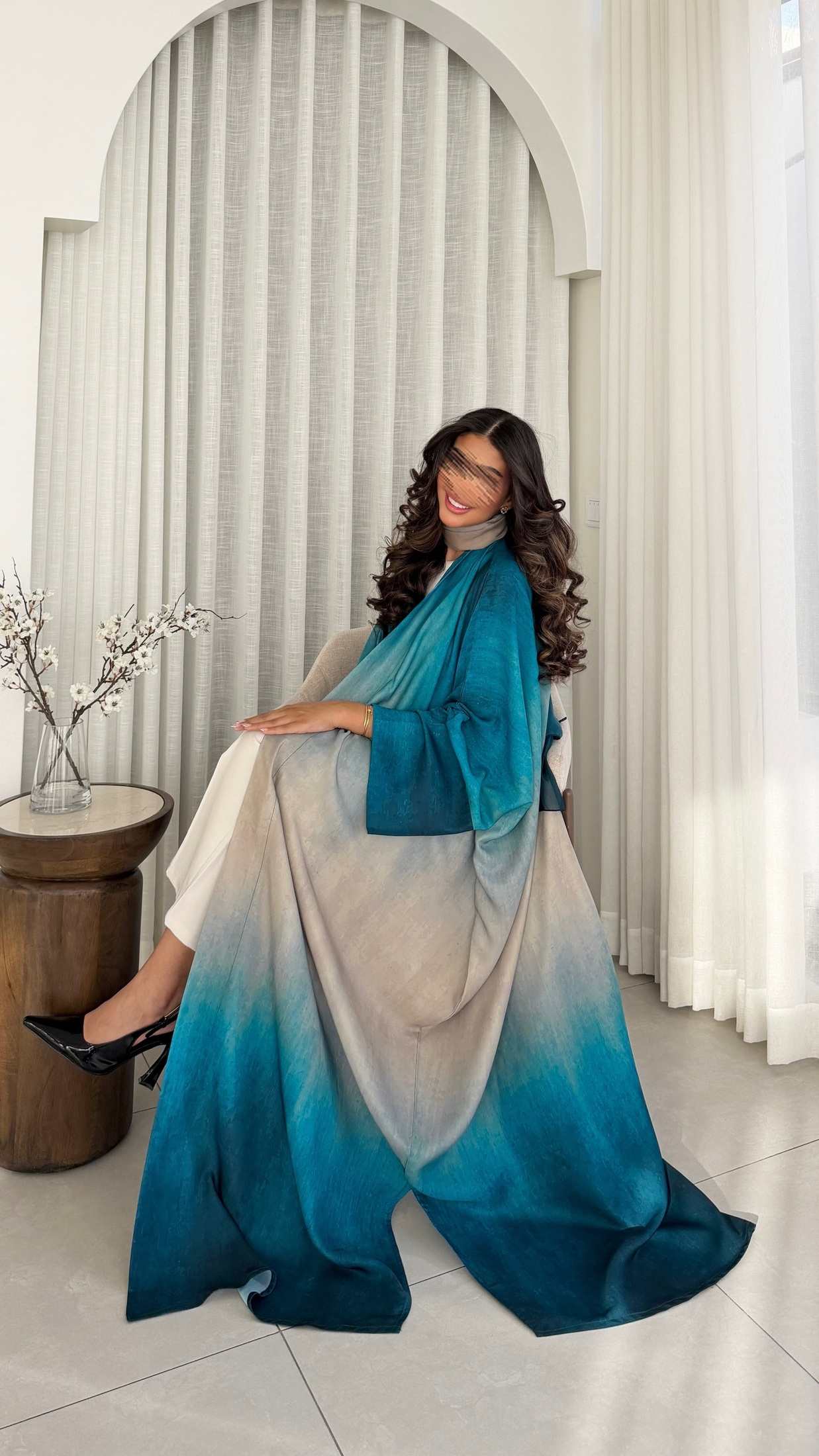 MWT1196 - عباية امبرية اخضر |Green ombre abaya