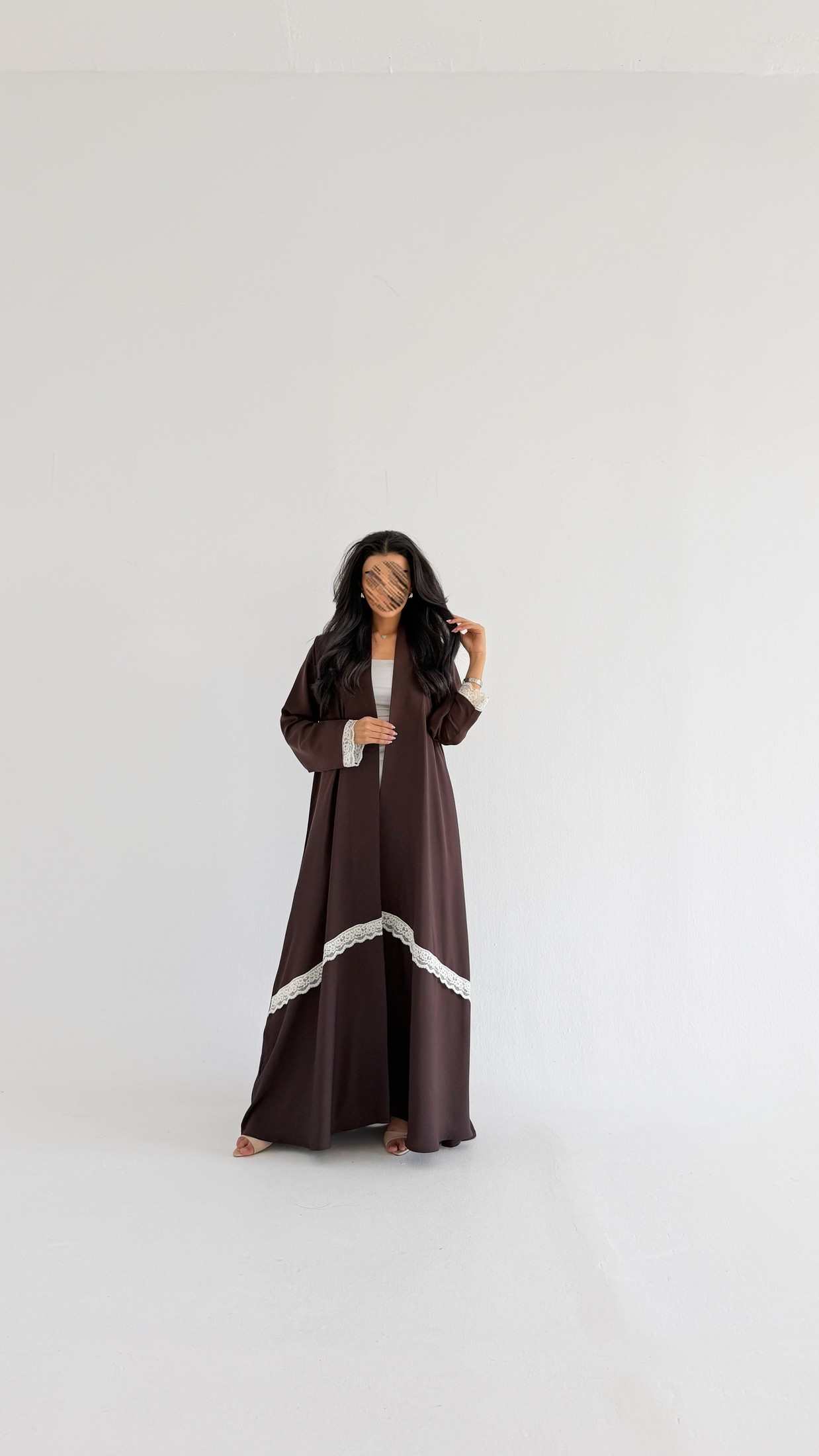 MW2164 - عبايه كريب مع اضافه كلفه مميزه وحصرية - Aya