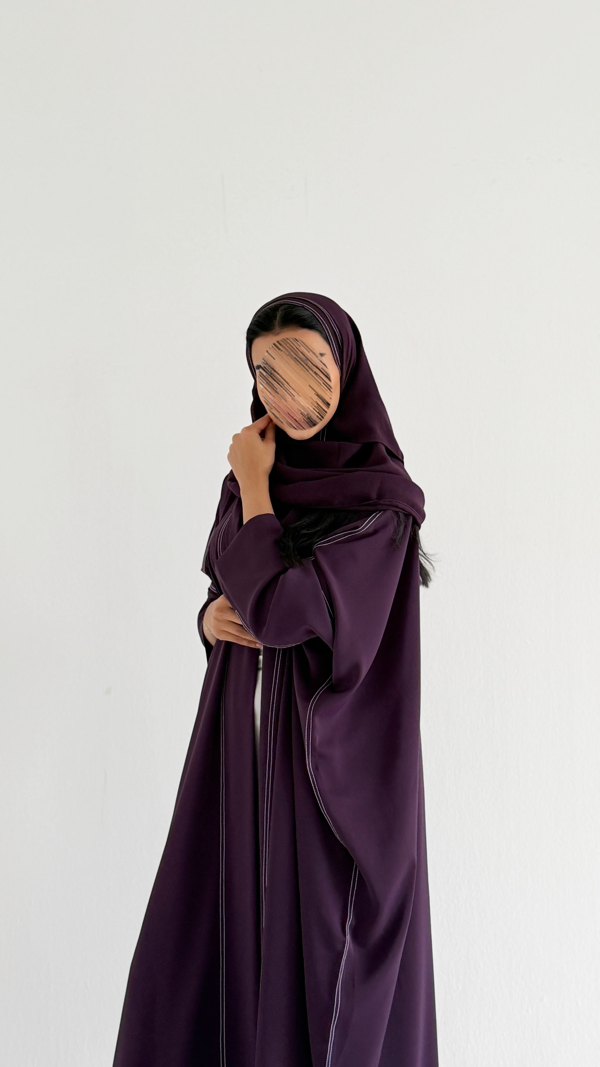 MW2168 - عبايه كريب  نص بشت بقصه راقية وحصري - Aya