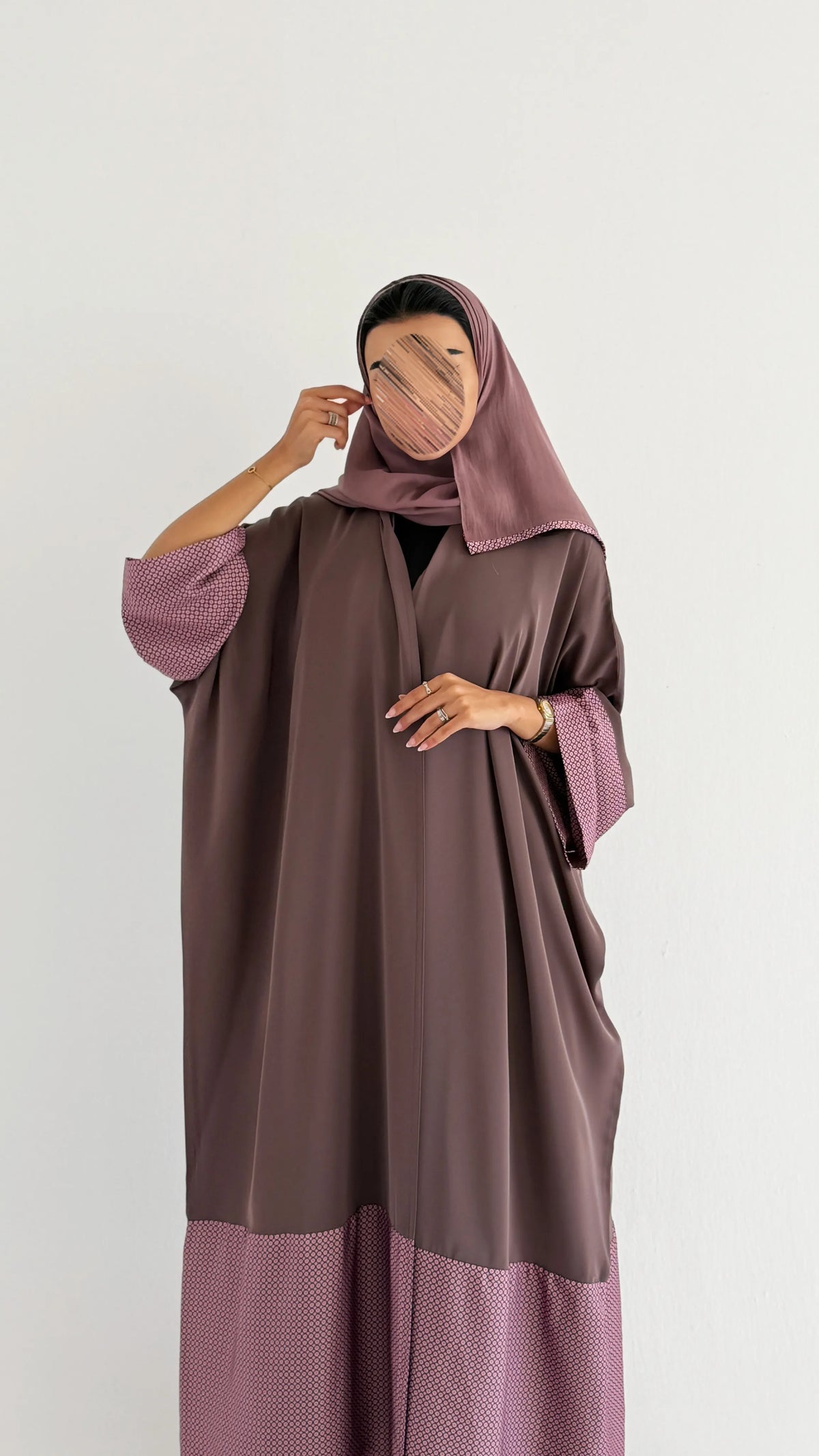 MWT1279 - عباية بني بتدخيلة طباعة - Aya
