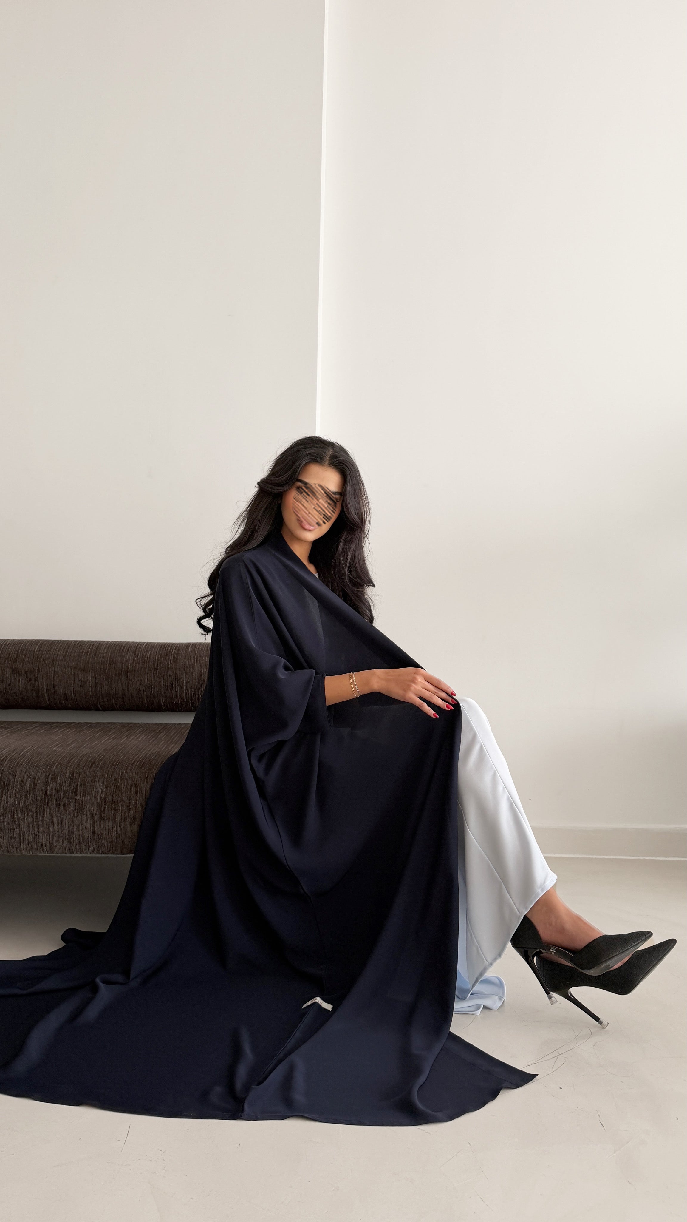 MWT1056 - عباية كريب مع فستان كريب - Aya