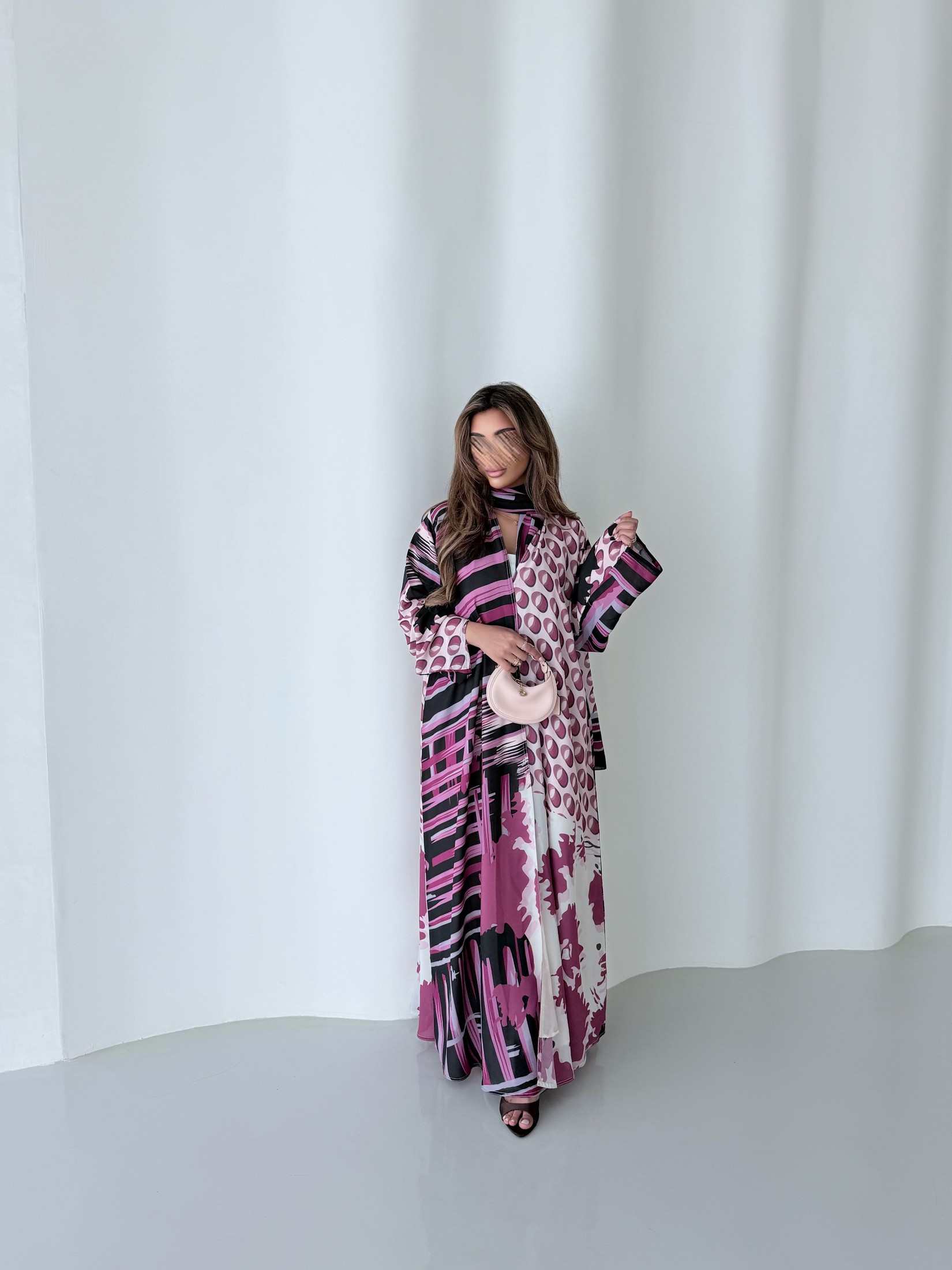 Mwt1175 - عباية طباعة صيفية  |  Summer printed abaya - Aya