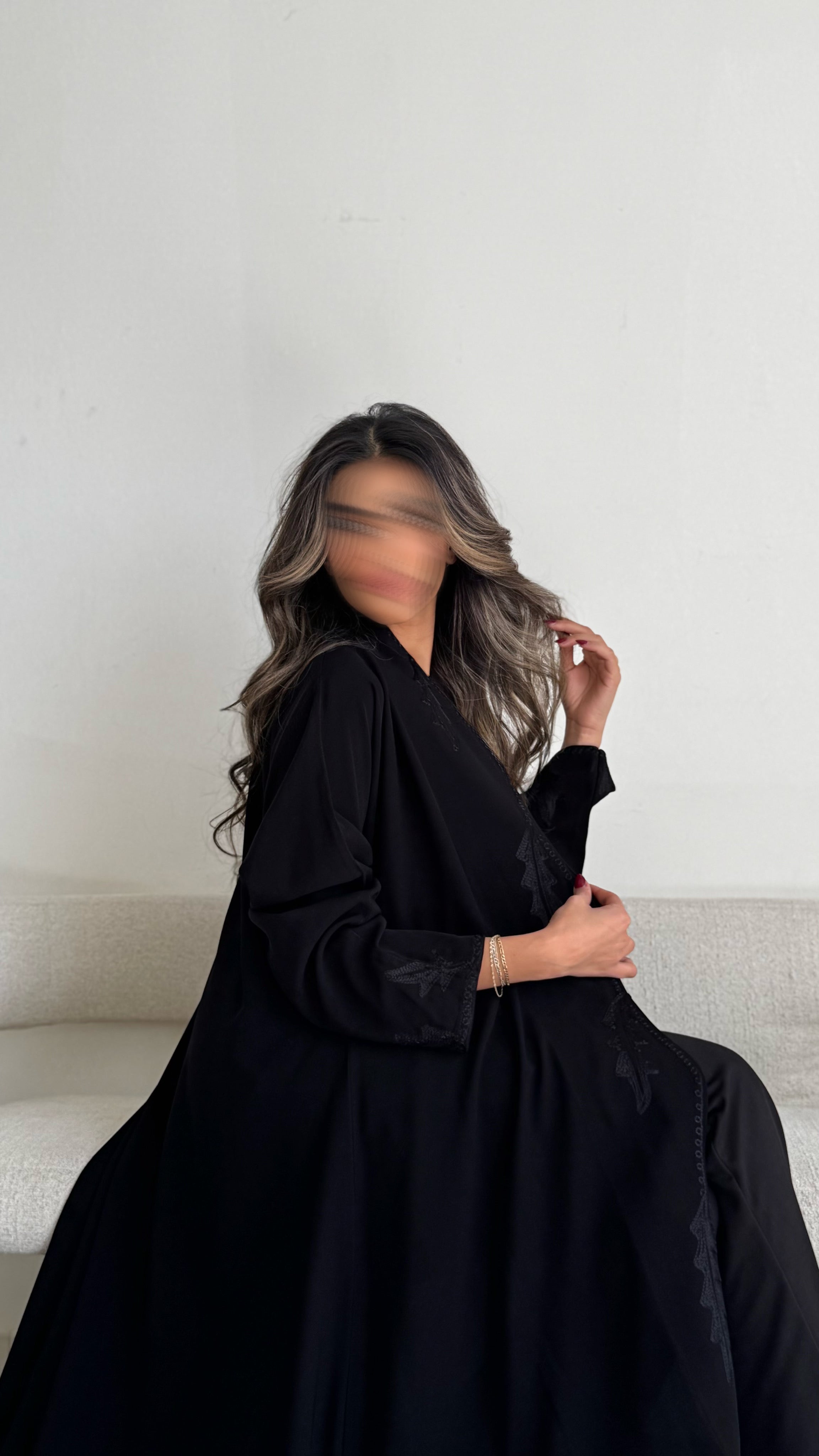 MWT377 -عباية اسود تطريز - Aya