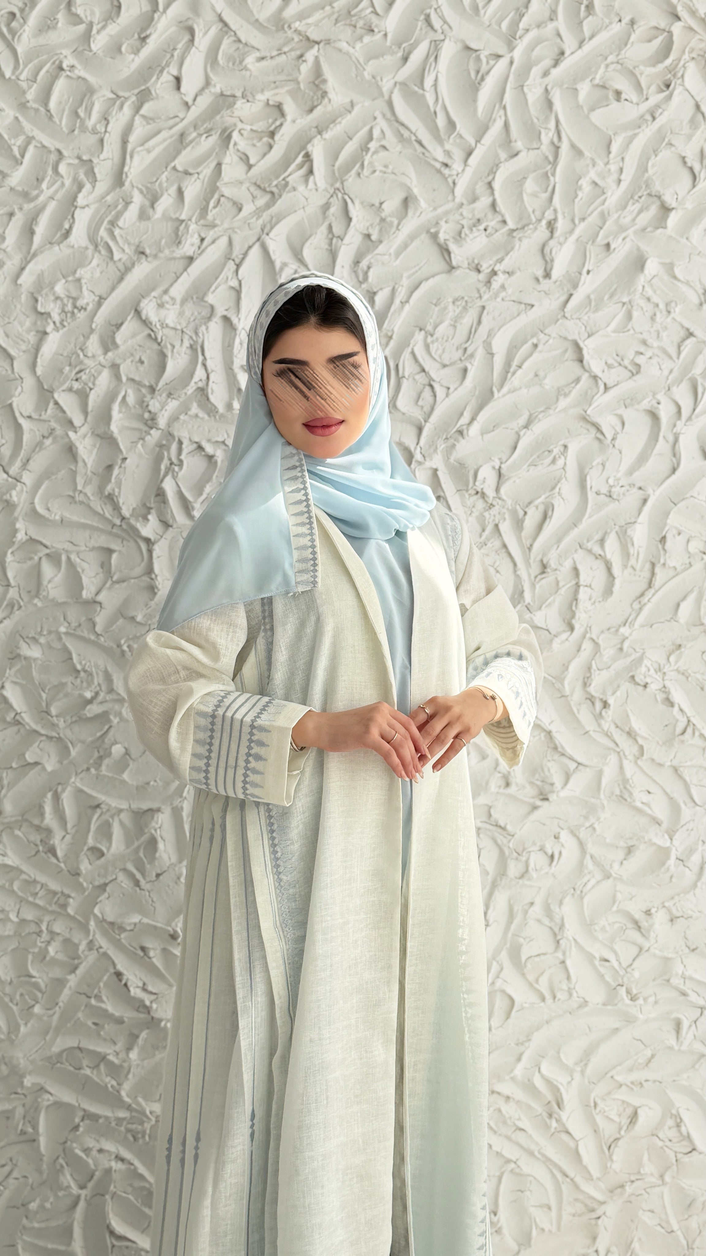 MW2063 - عبايه لنن مطرز - Aya