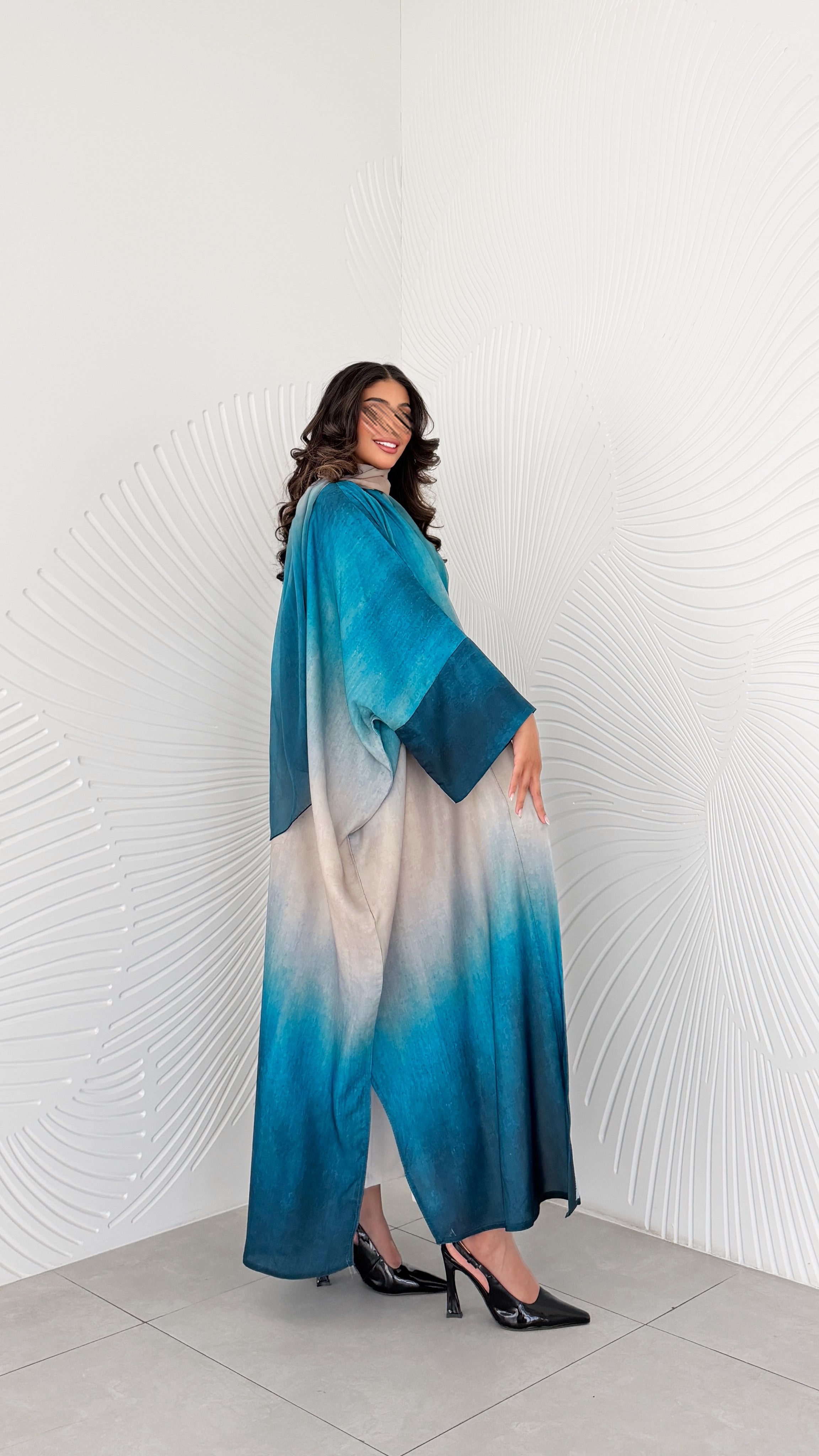 MWT1196 - عباية امبرية اخضر |Green ombre abaya