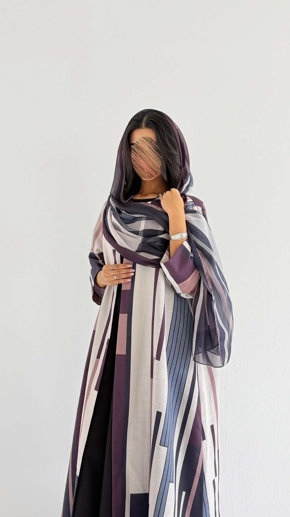 MWT1520 عباية طباعة | Printed Abaya - Aya