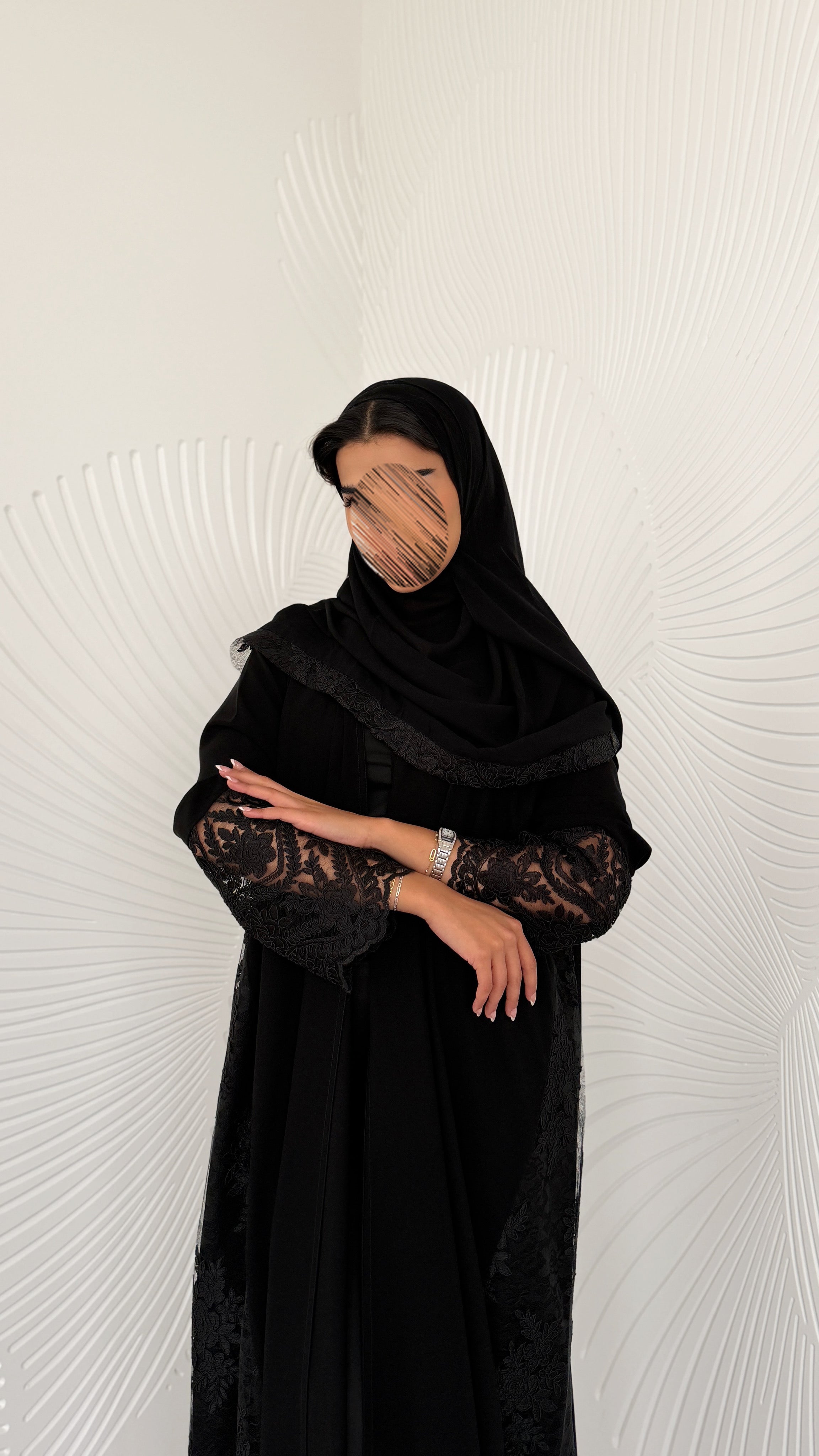 MW2180 -    عبايه شيفون بطباعه حصريه  نص كلوش - Aya
