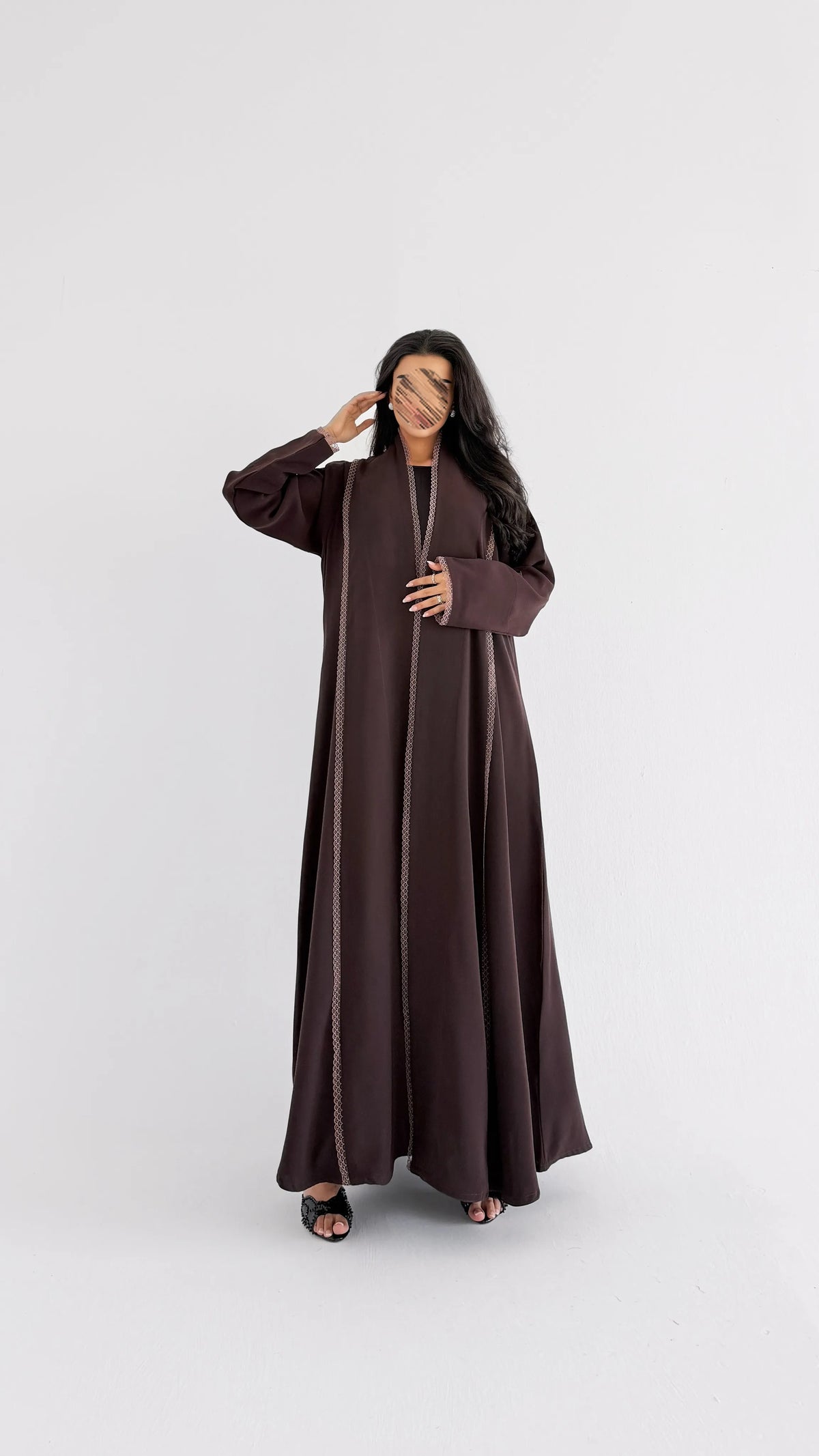 MWT1275 - عباية بني بتدخيلة كلفة شبك - Aya
