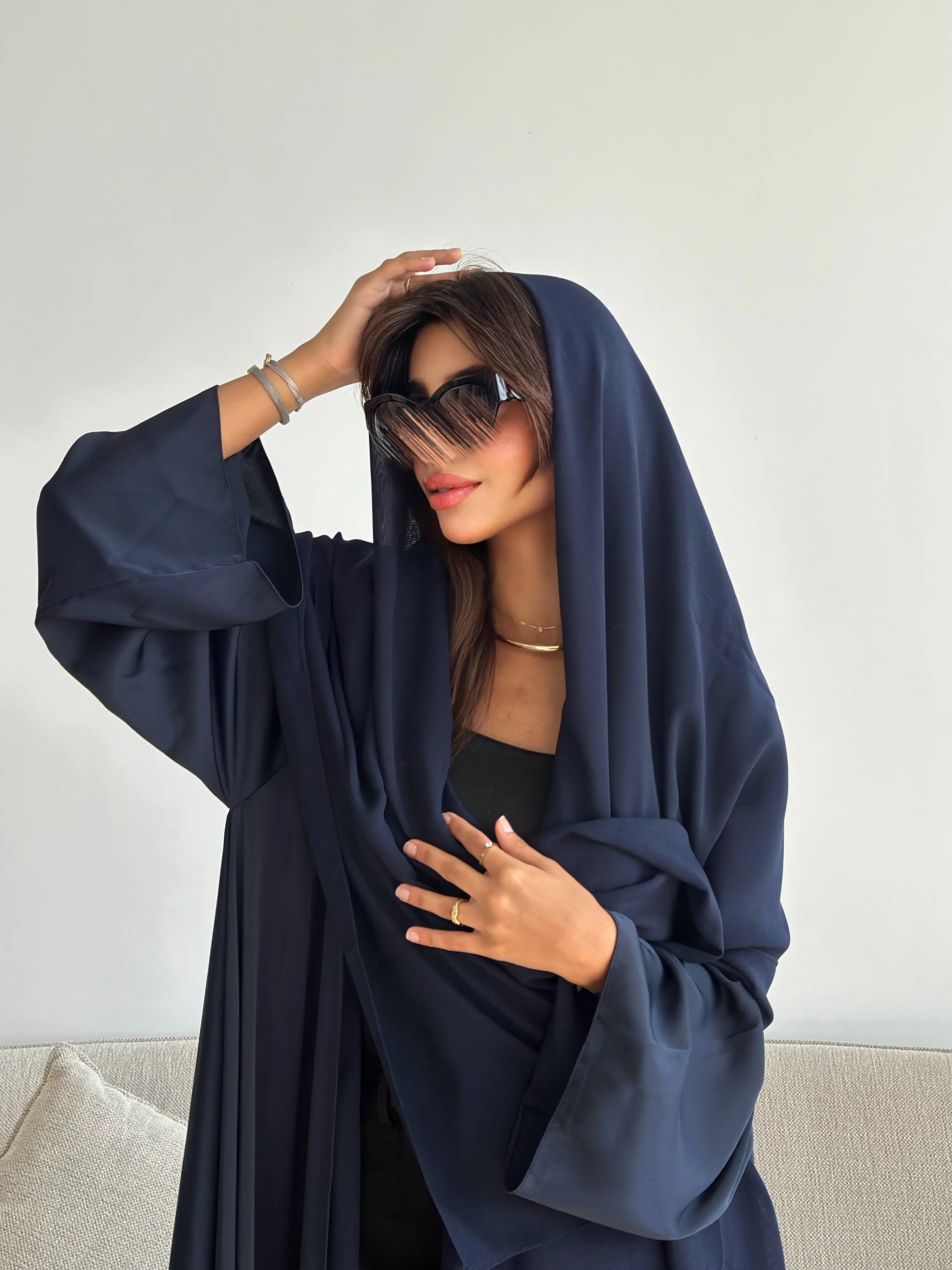 MWT4387 - عباية تيك توك كلوش كحلية - Aya
