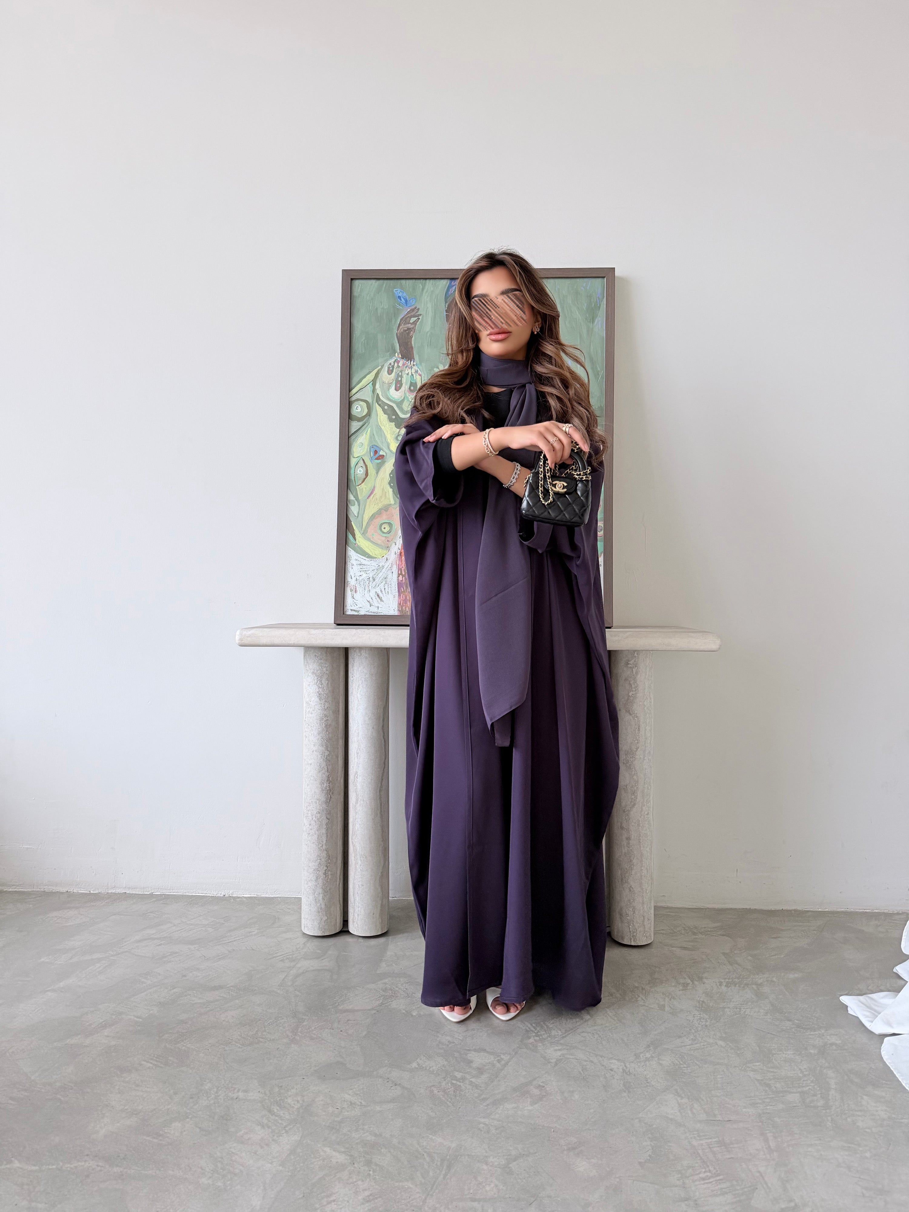 MWT5050 - كريب بنفسجي ساده قصة نص بشت - Aya