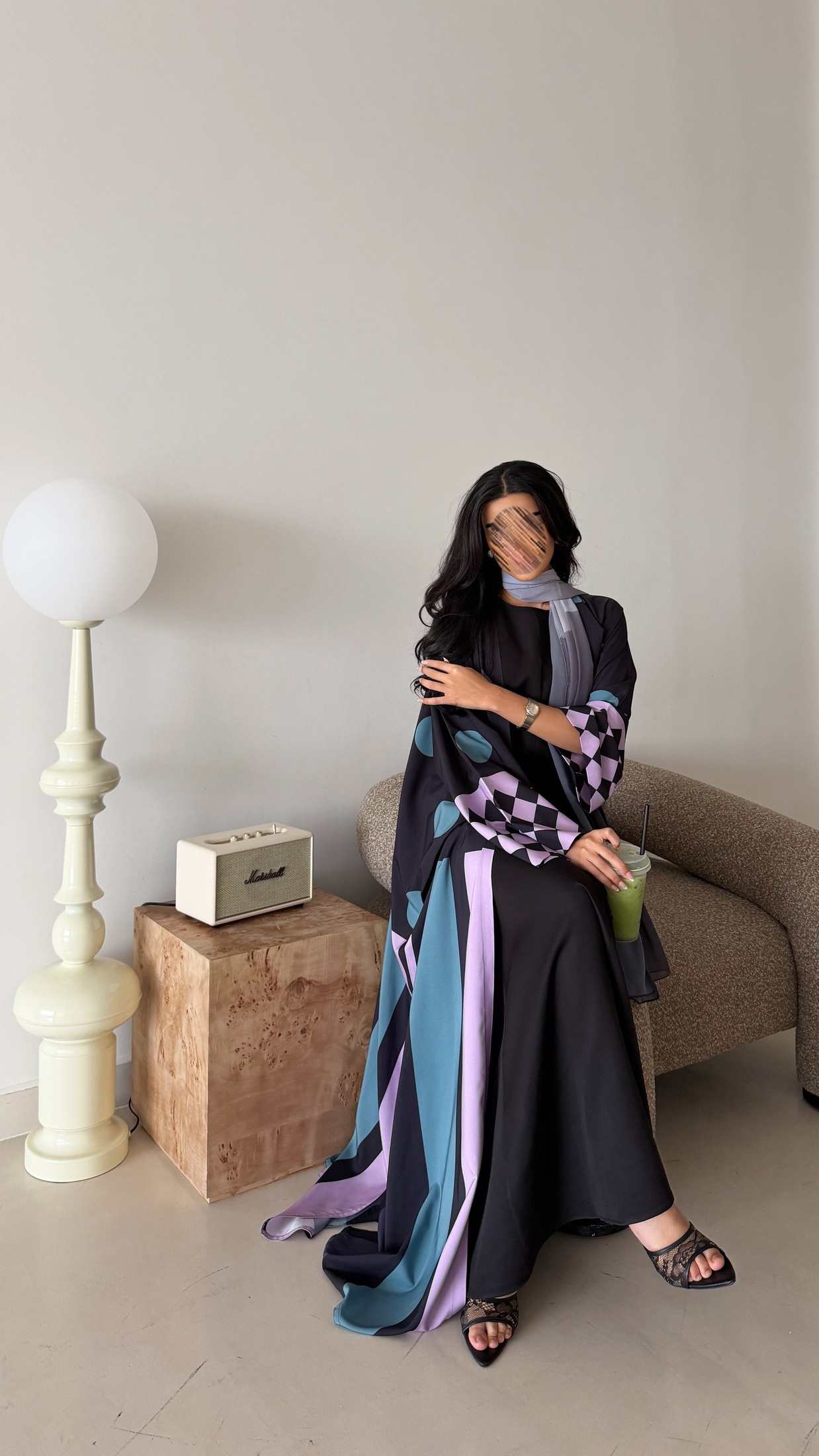 MWT2096 - Striped Printed Summer Abaya |  عباية صيفية طباعة - Aya