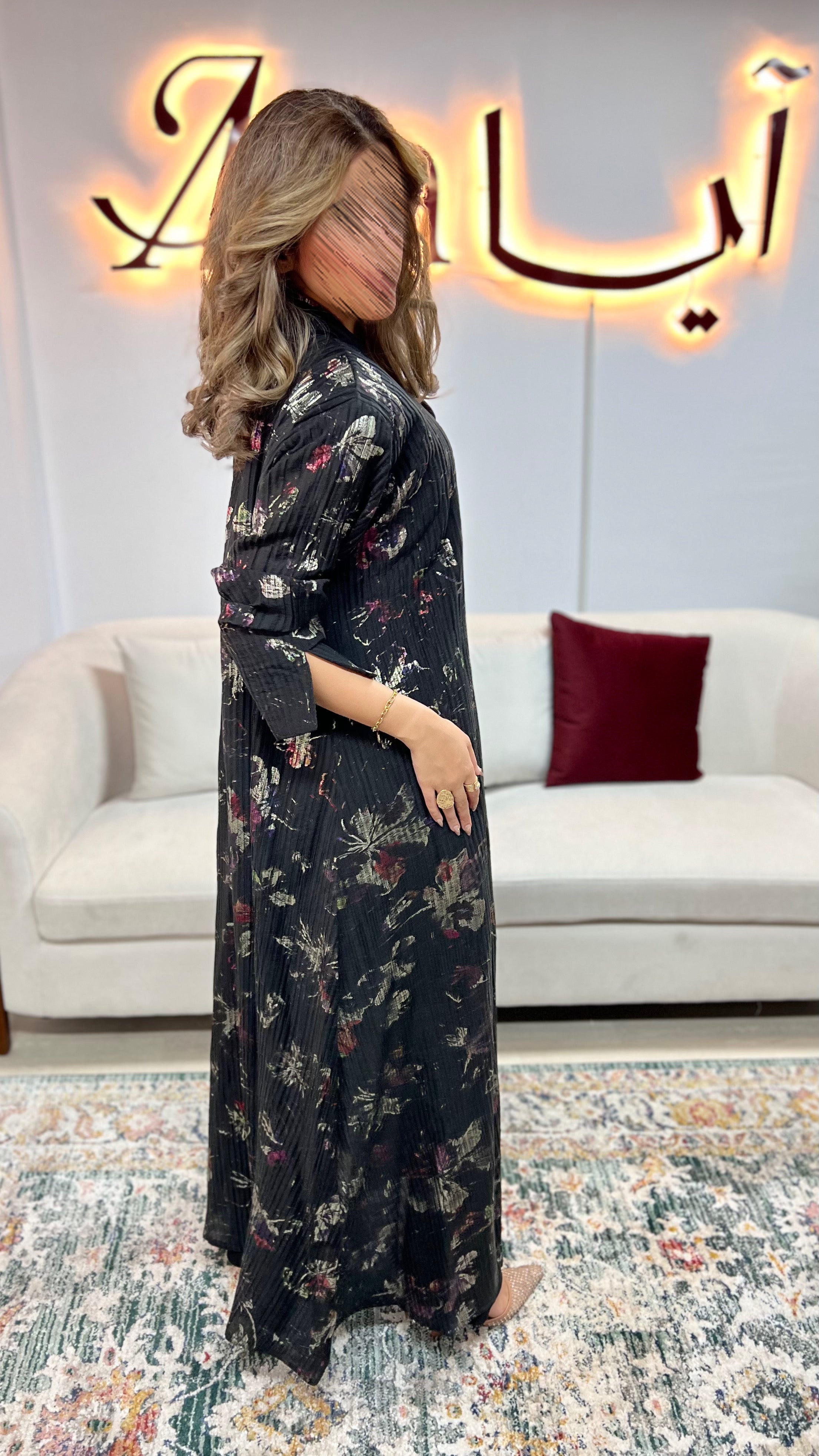 MW1686 - عباية بقماش ديجتال بالكامل - Aya