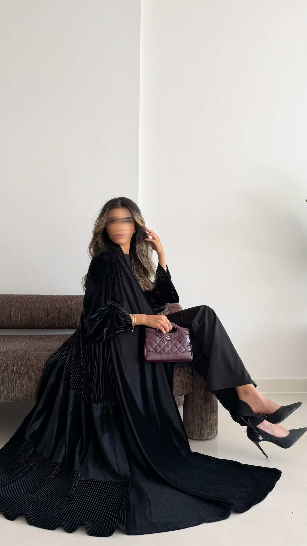 MWT878 - عباية مخمل بيليسية - Aya