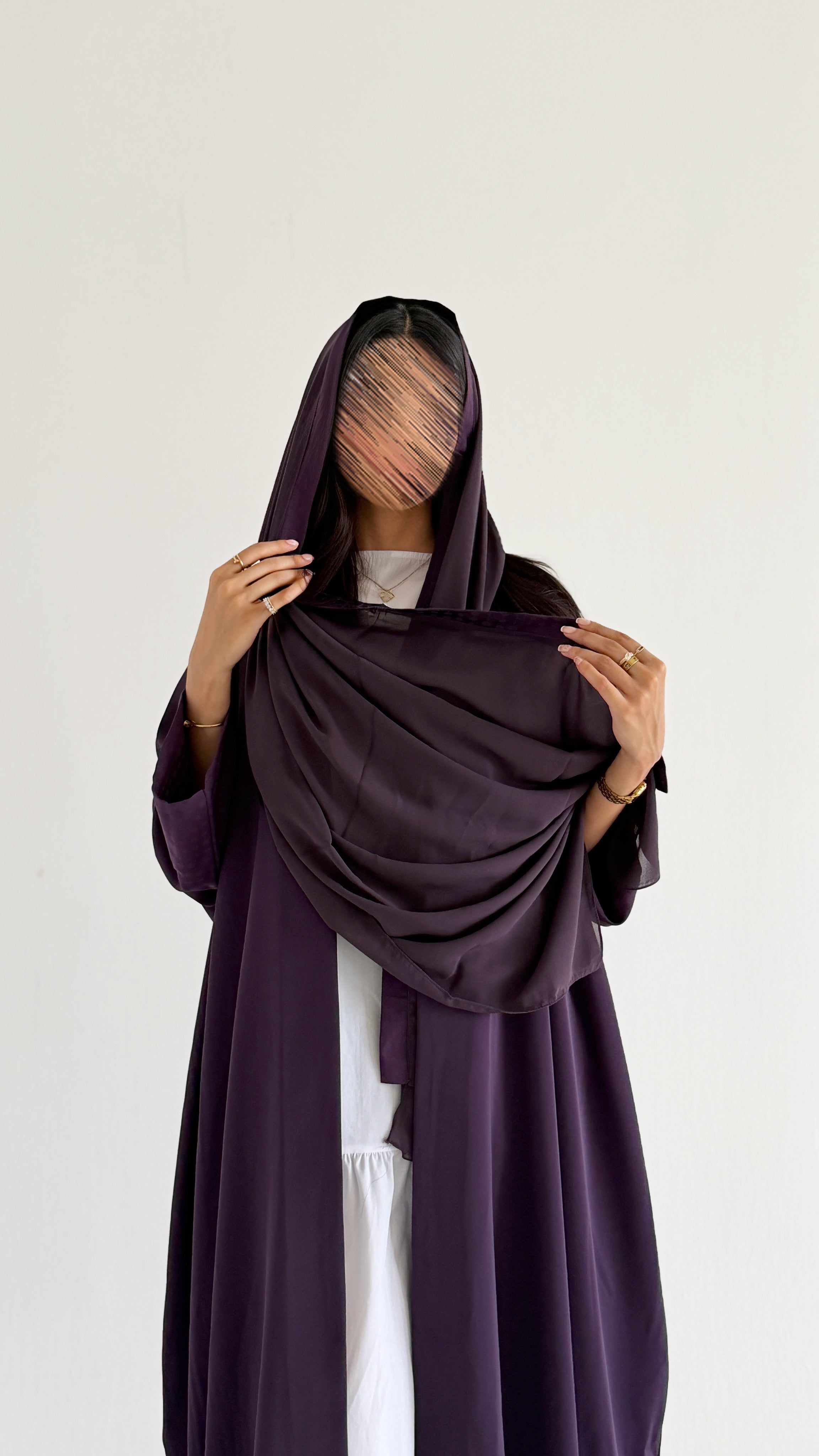 MW2153 -    عباية كريب بقصة نص بشت مع اضافه خامتين راقيه - Aya