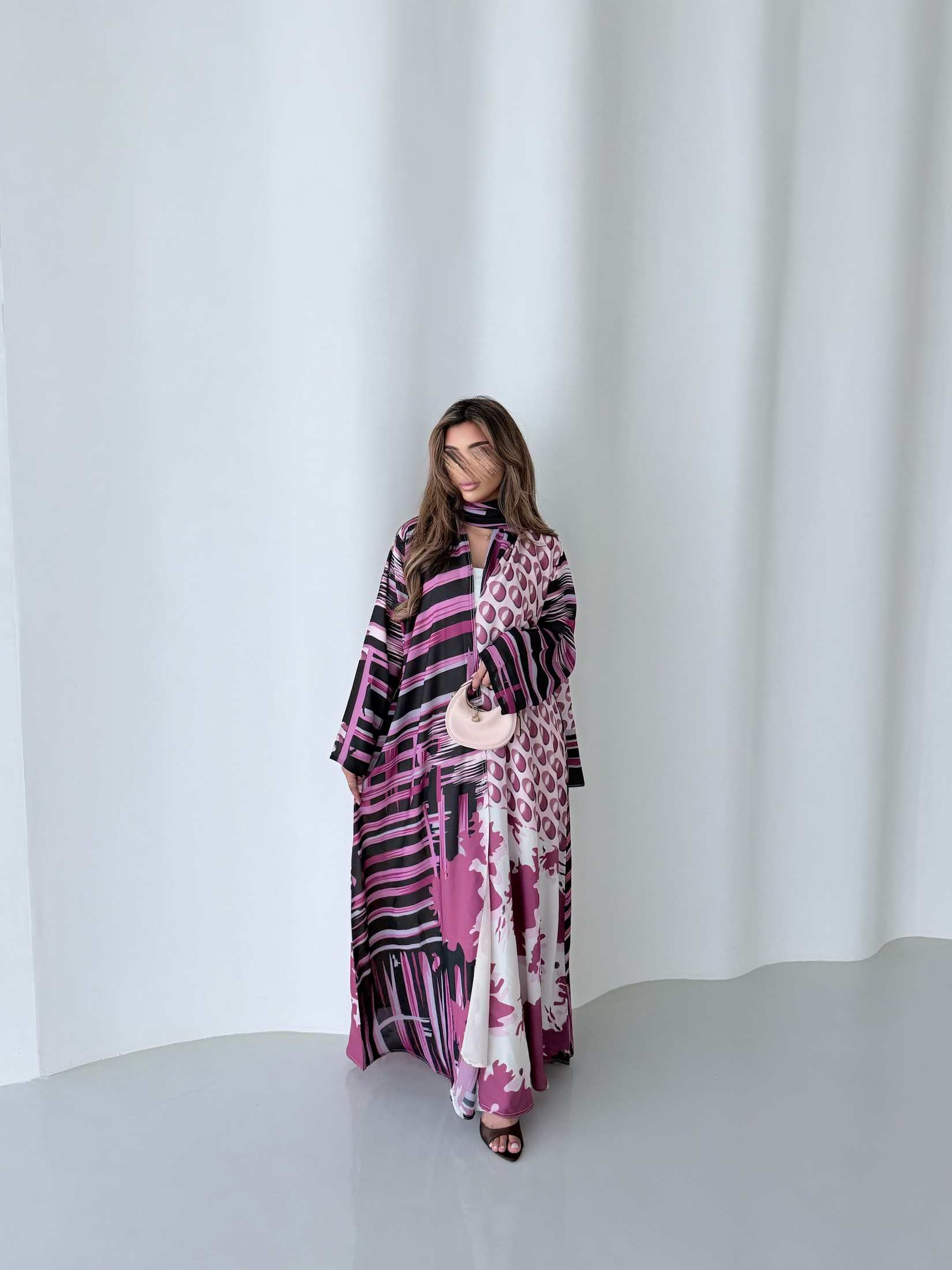 Mwt1175 - عباية طباعة صيفية  |  Summer printed abaya - Aya