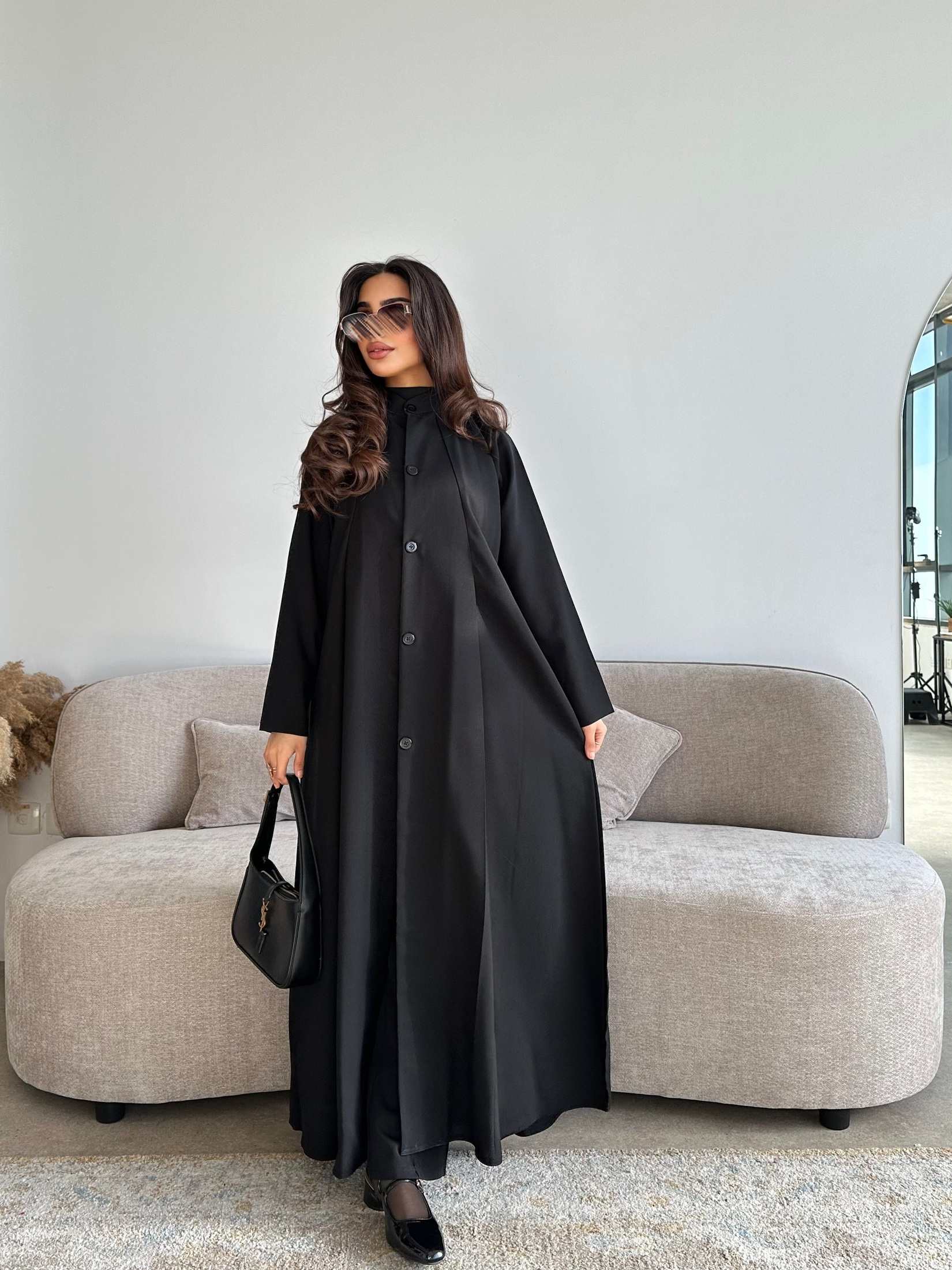 MWT4299 -  عباية ميني مت الأسود اليومية - Aya