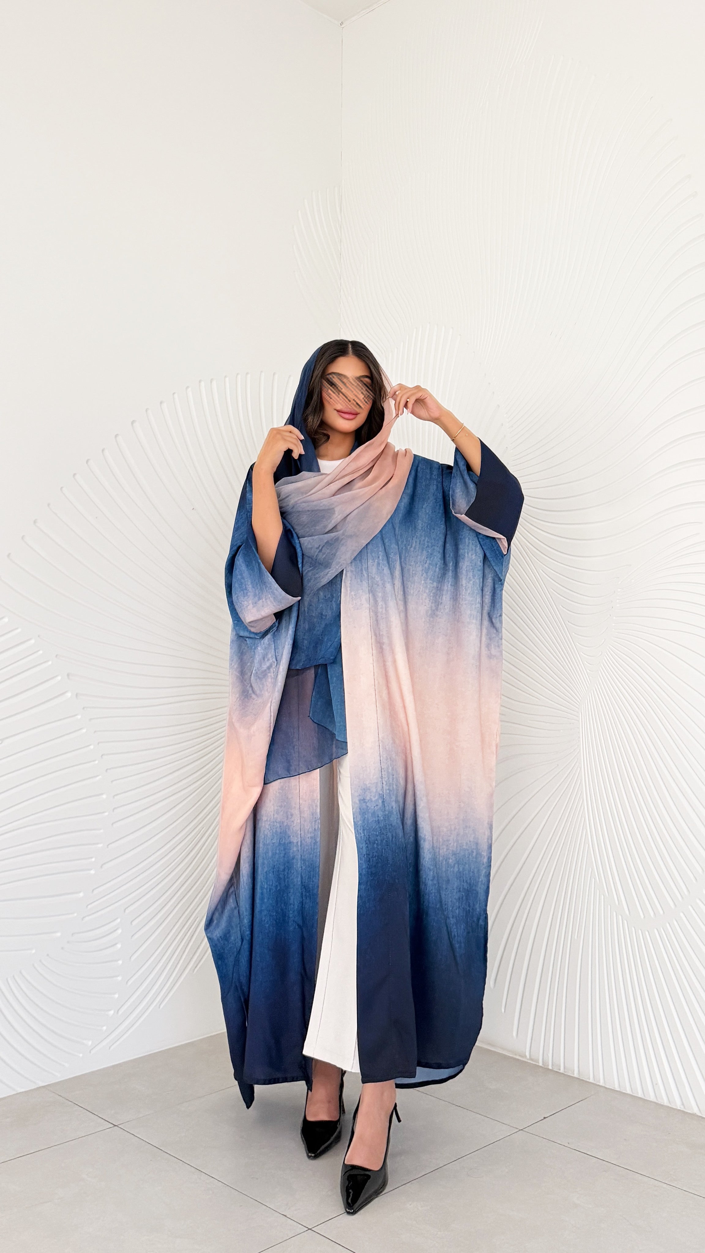 MWT1195 - عباية اومبرية ازرق |Blue ombre abaya
