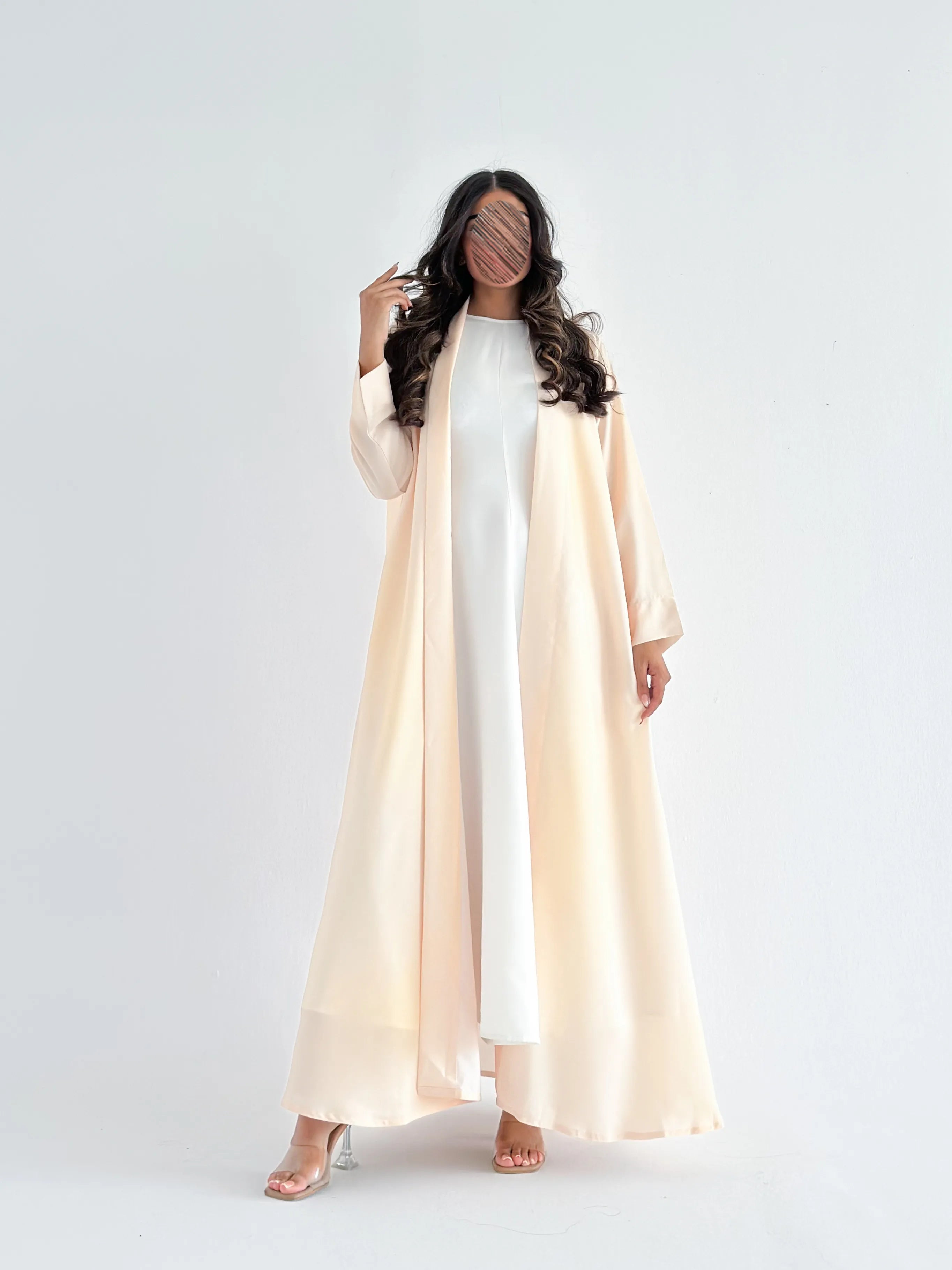 MW1475 - عباية مطبوعة صيفية | Butter Yellow Grace - Aya