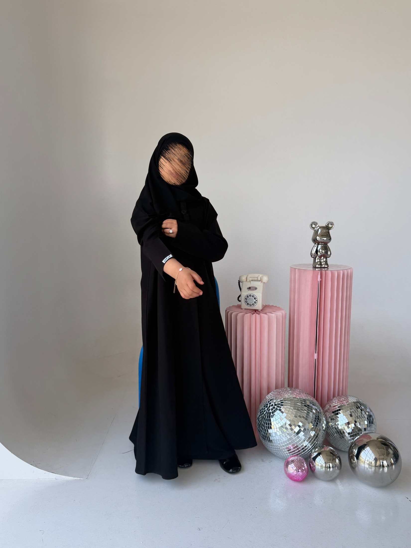 MWT4331 - عباية أطفال ميني مت سوداء يومية - Aya