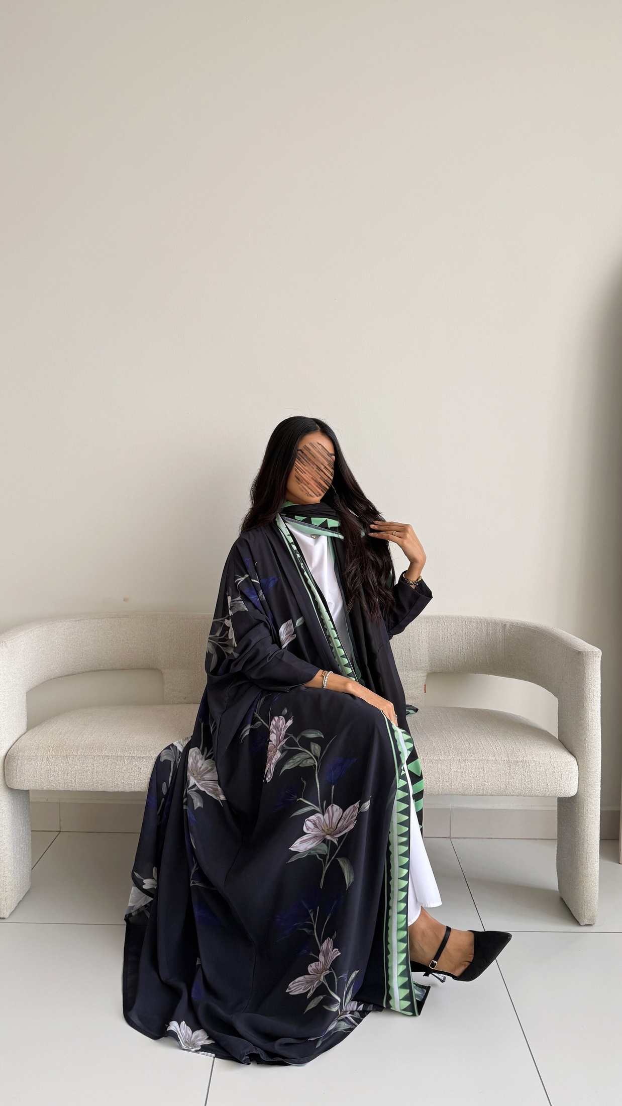 MWT2063 - عباية طباعة صيفية  |  Summer printed abaya - Aya