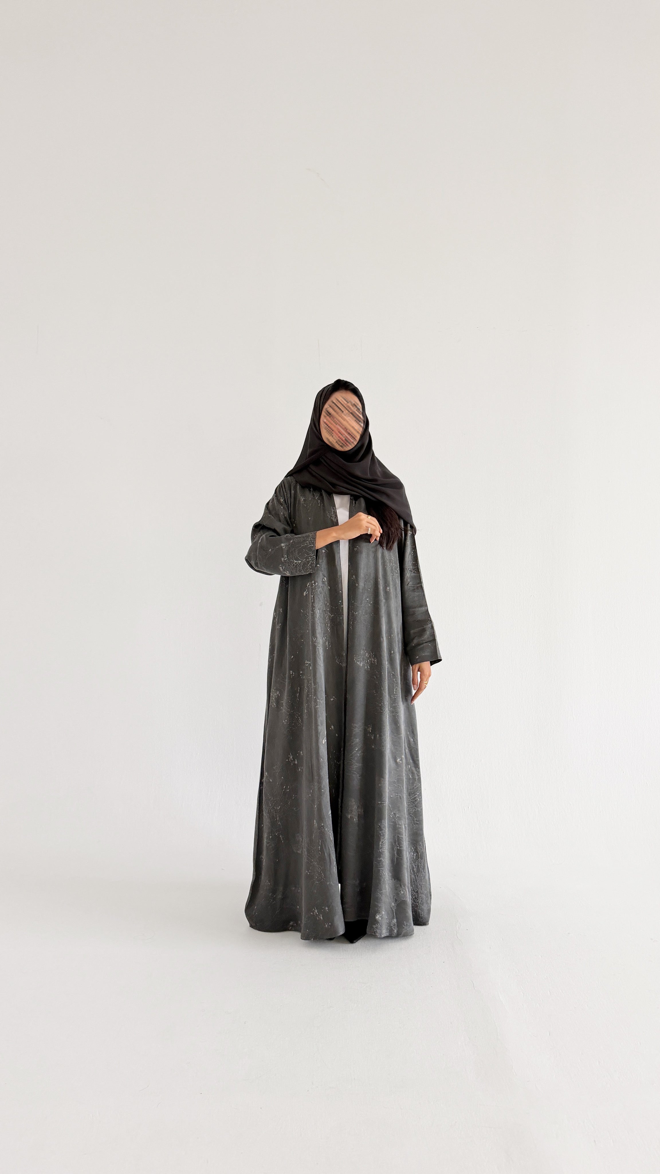 MWT2034 - عباية جاكار رمادي - Aya