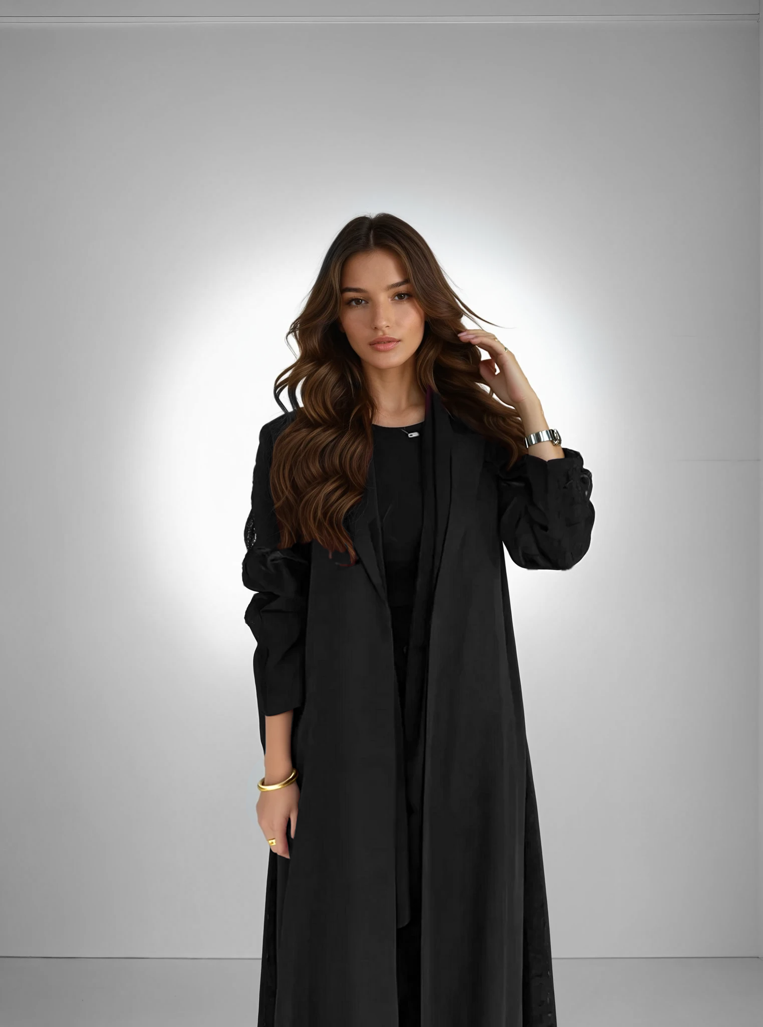 MW645 - Light Crepe Standing with Jacquard Half-Cloche