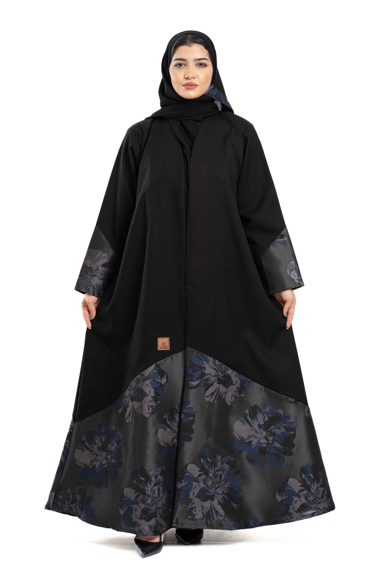 MWT4265 - عباية همس بقماش جاكار كحلي - Aya