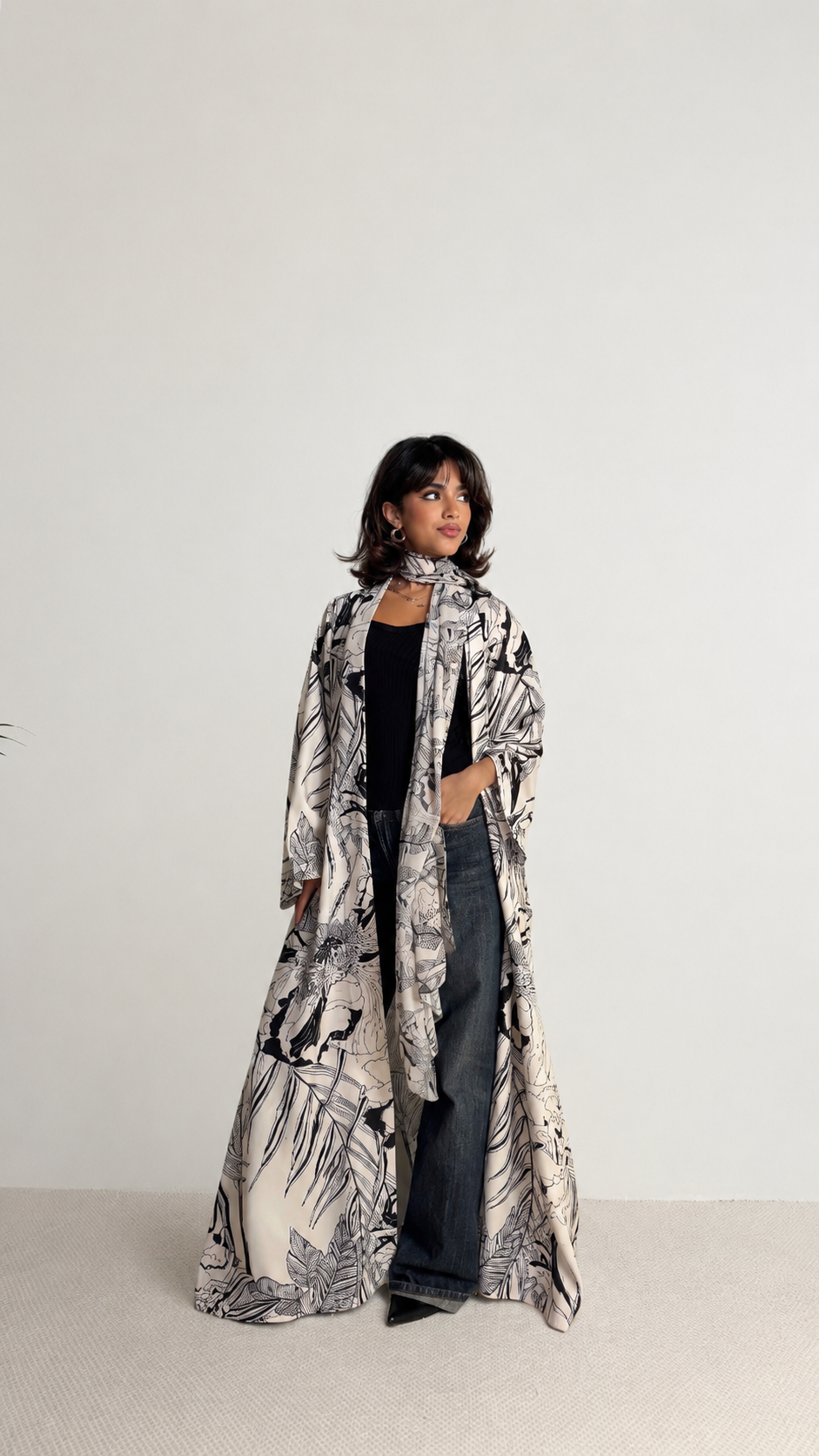 MW2208 - عباية طباعة | Printed Abaya - Aya