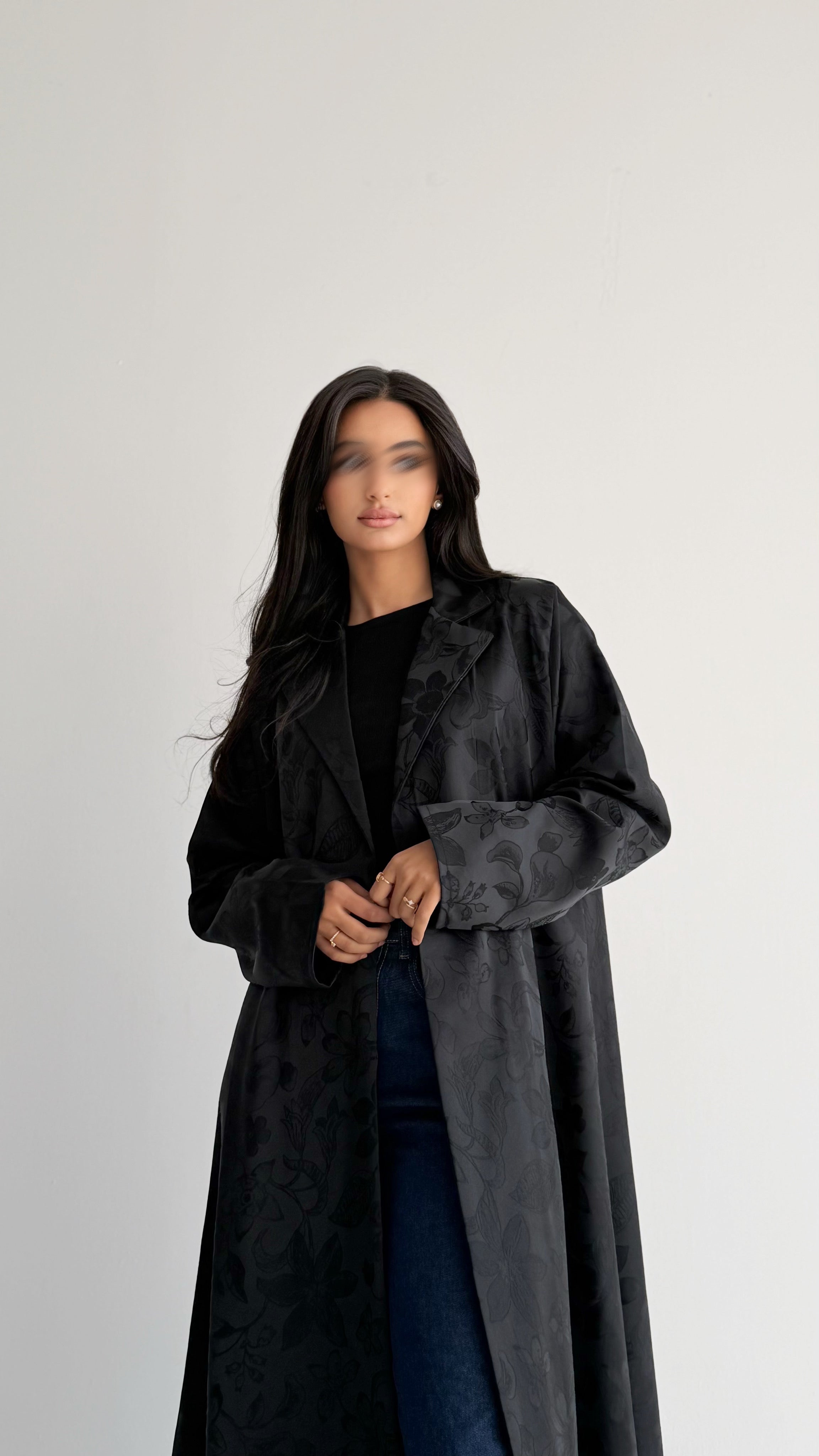 MWT813 - عباية بليزر جاكار - Aya