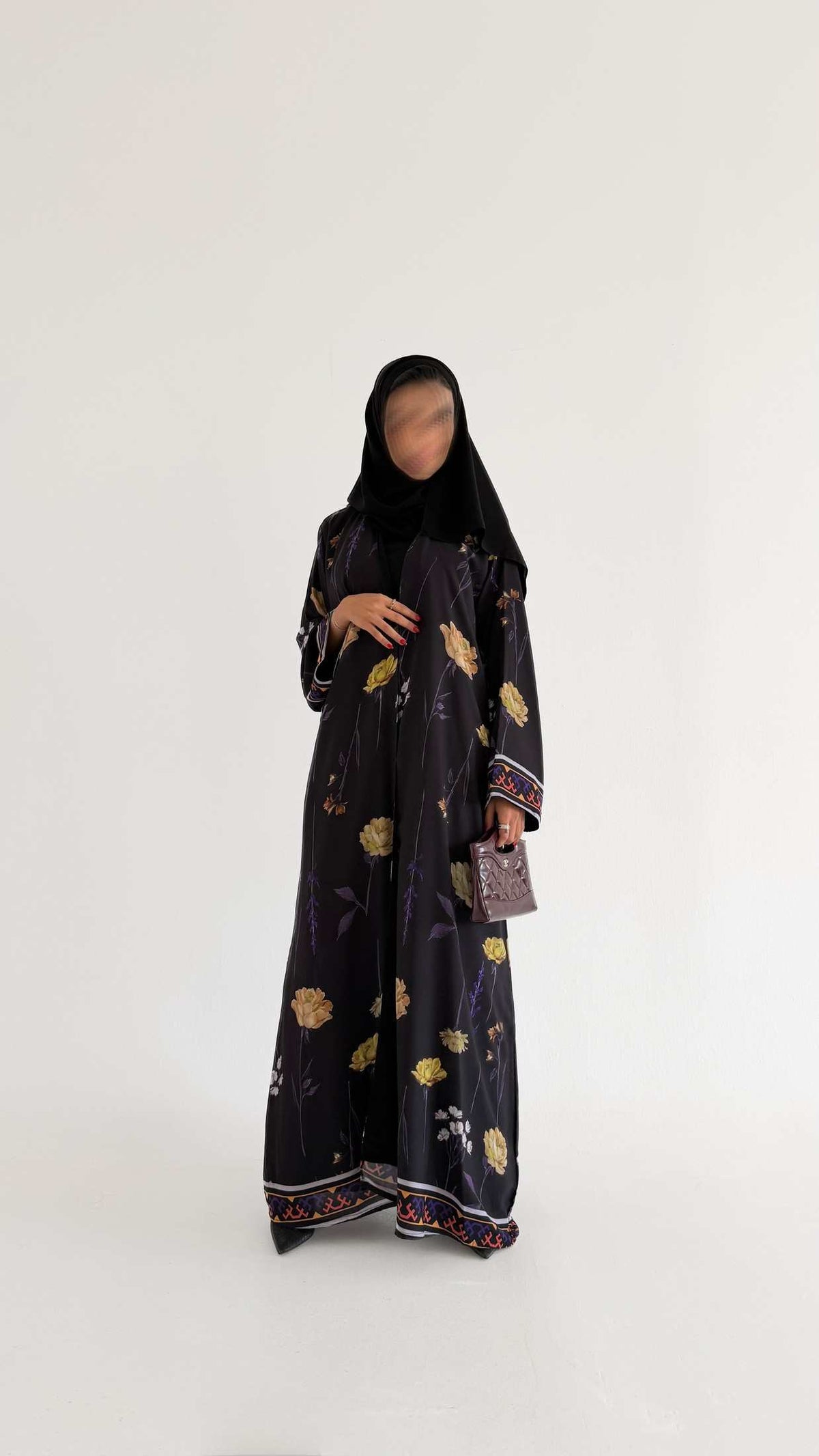 MWT513 - عباية طباعة ورد - Aya
