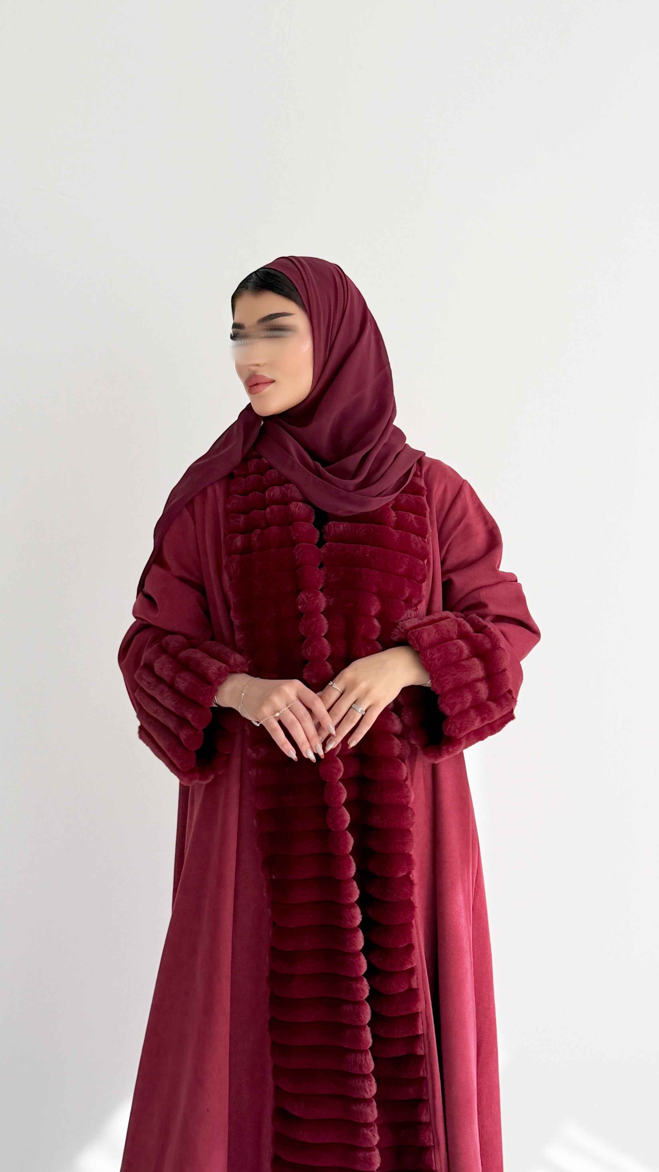 MW645 - Light Crepe Standing with Jacquard Half-Cloche