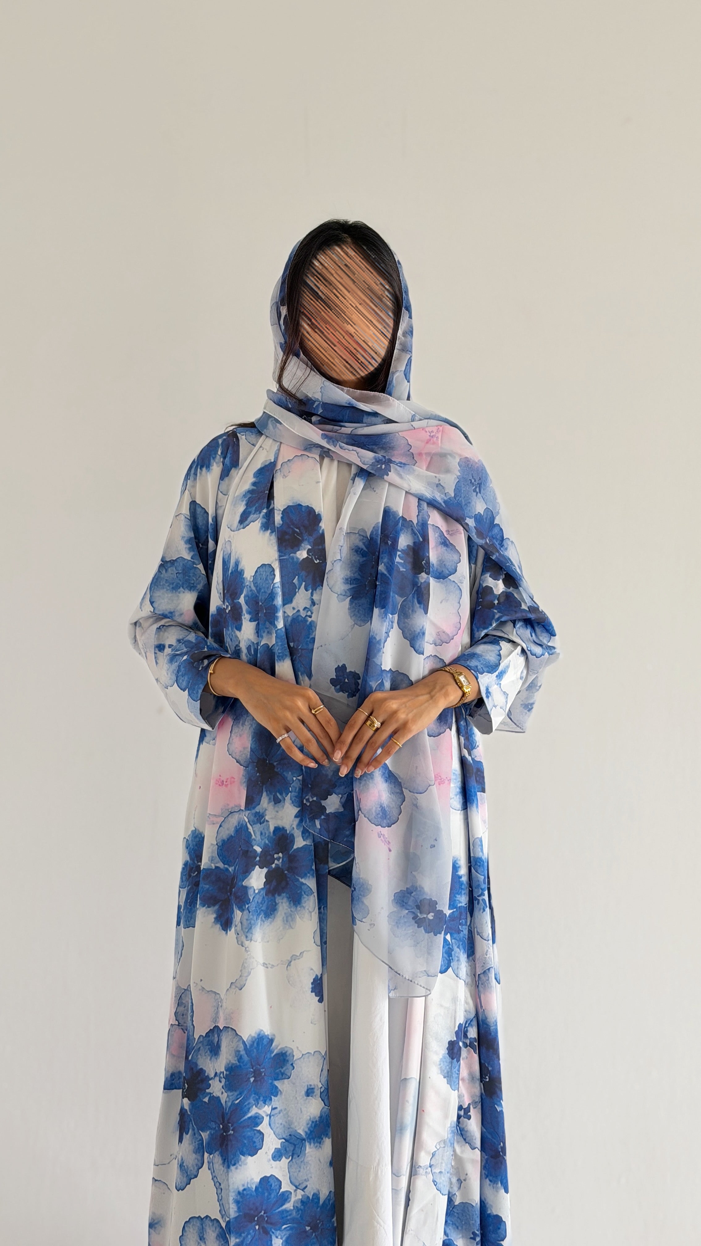 MW1418 - عباية صيفيه حرير  مطبوعة بورد - Aya