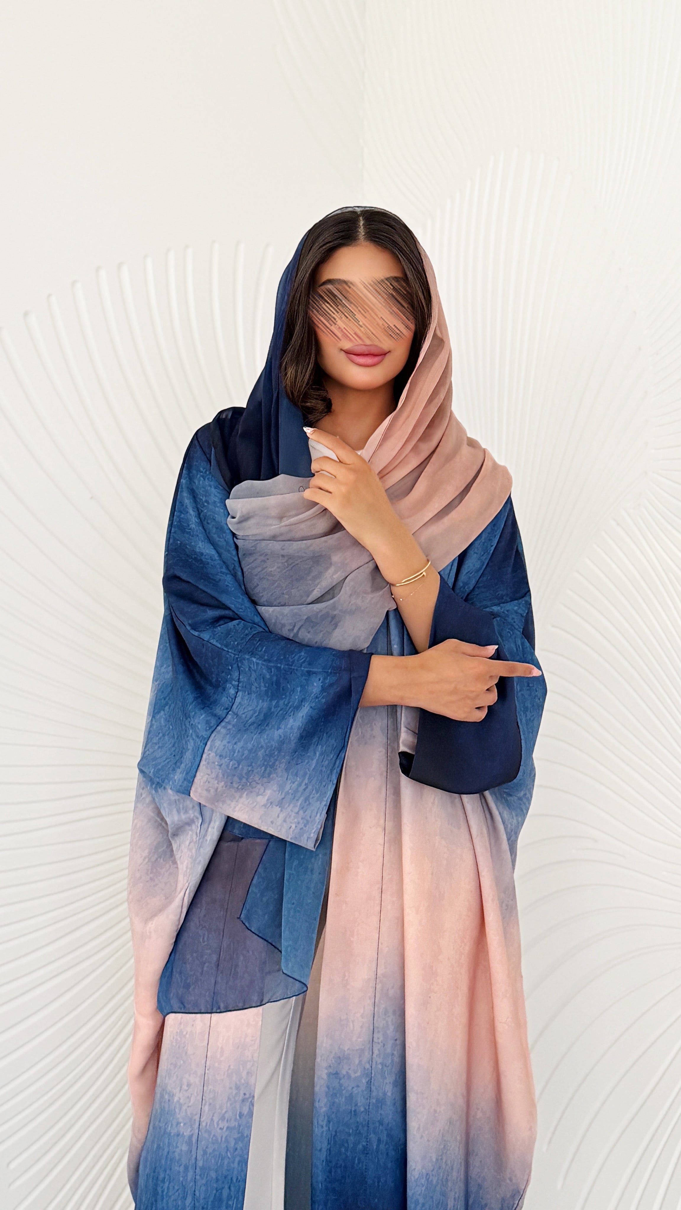 MWT1195 - عباية اومبرية ازرق |Blue ombre abaya