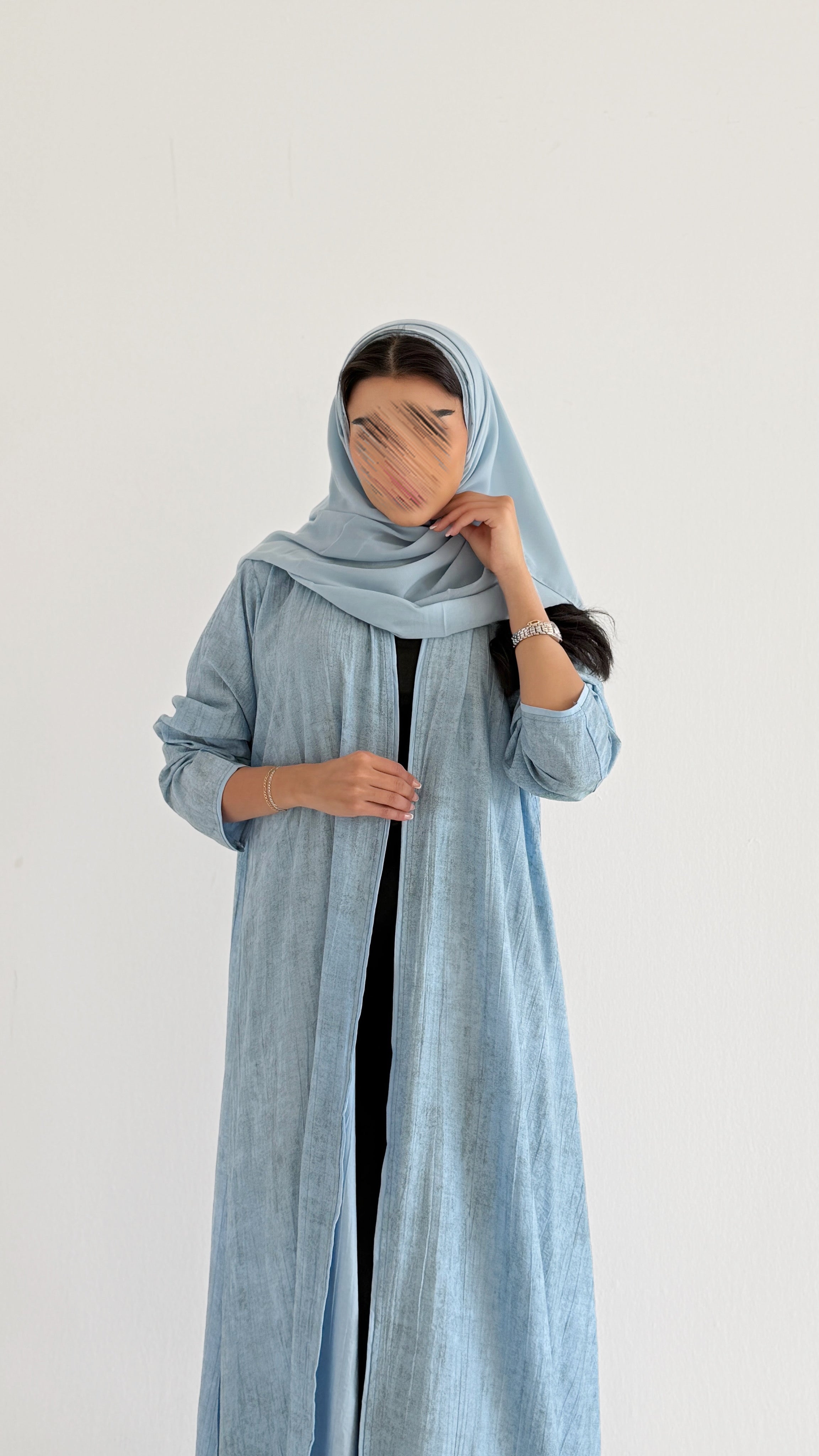 MWT2003 - عبايه لنن نص كلوش - Aya