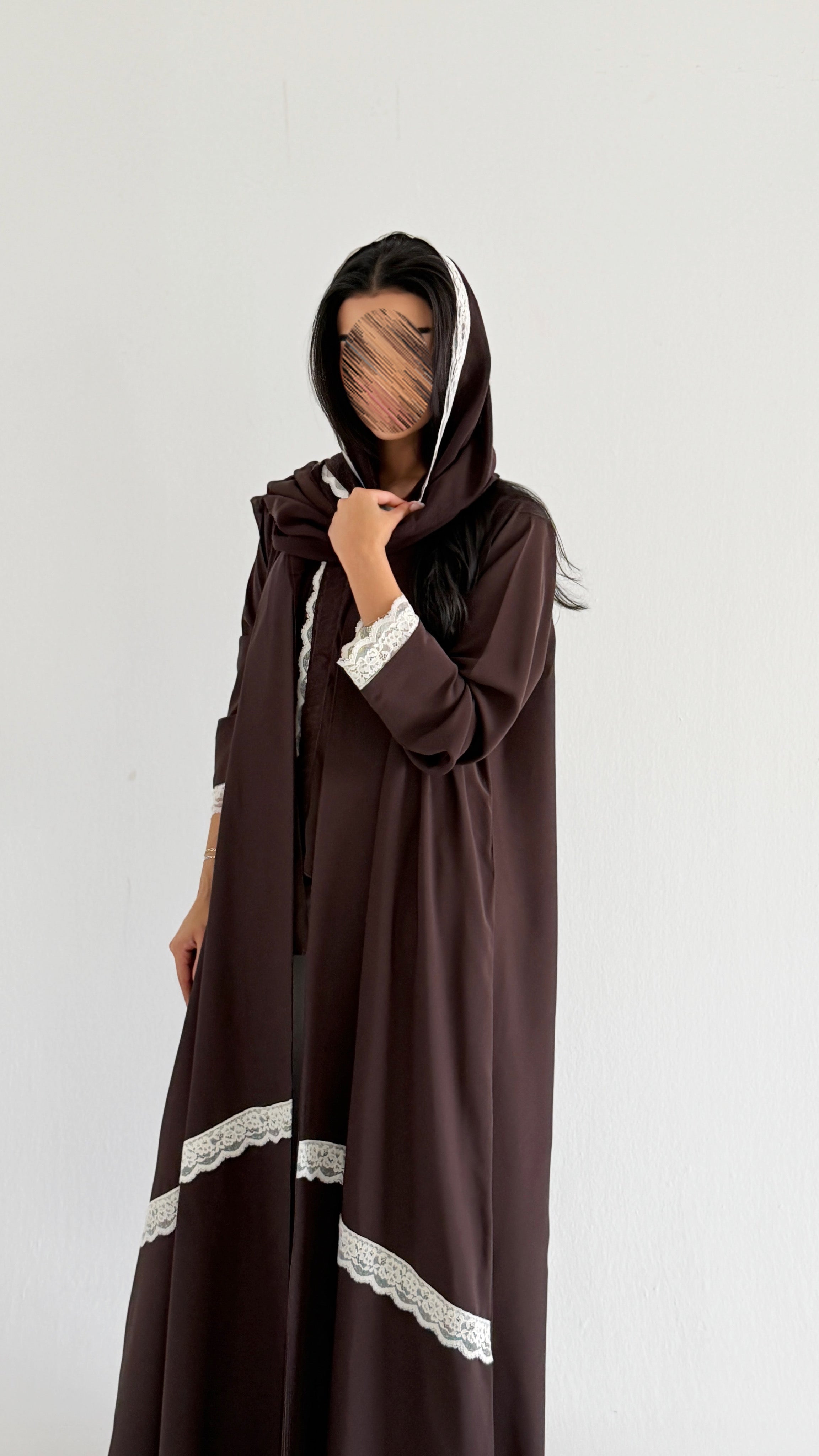 MW2164 - عبايه كريب مع اضافه كلفه مميزه وحصرية - Aya