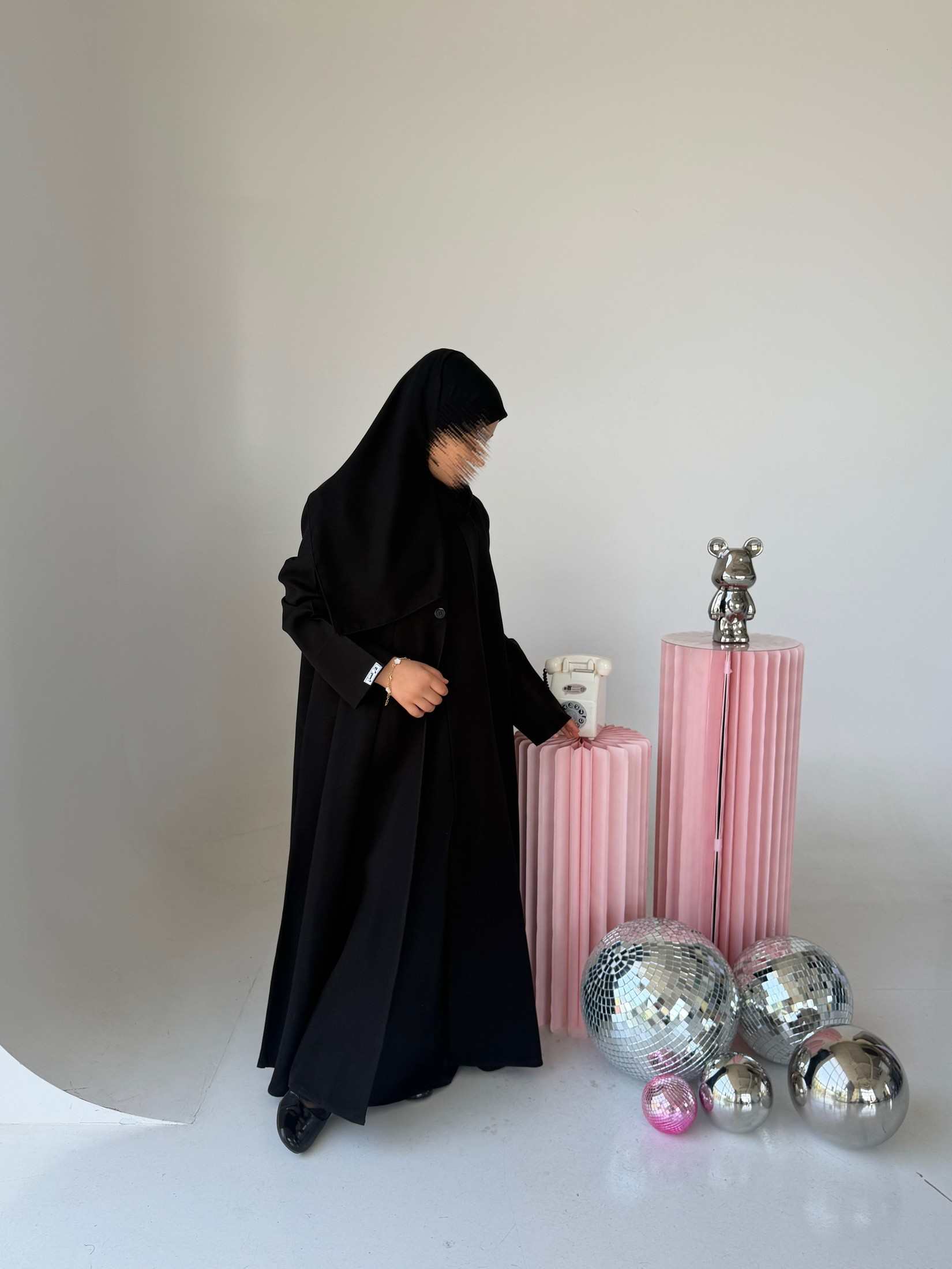 MWT4331 - عباية أطفال ميني مت سوداء يومية - Aya
