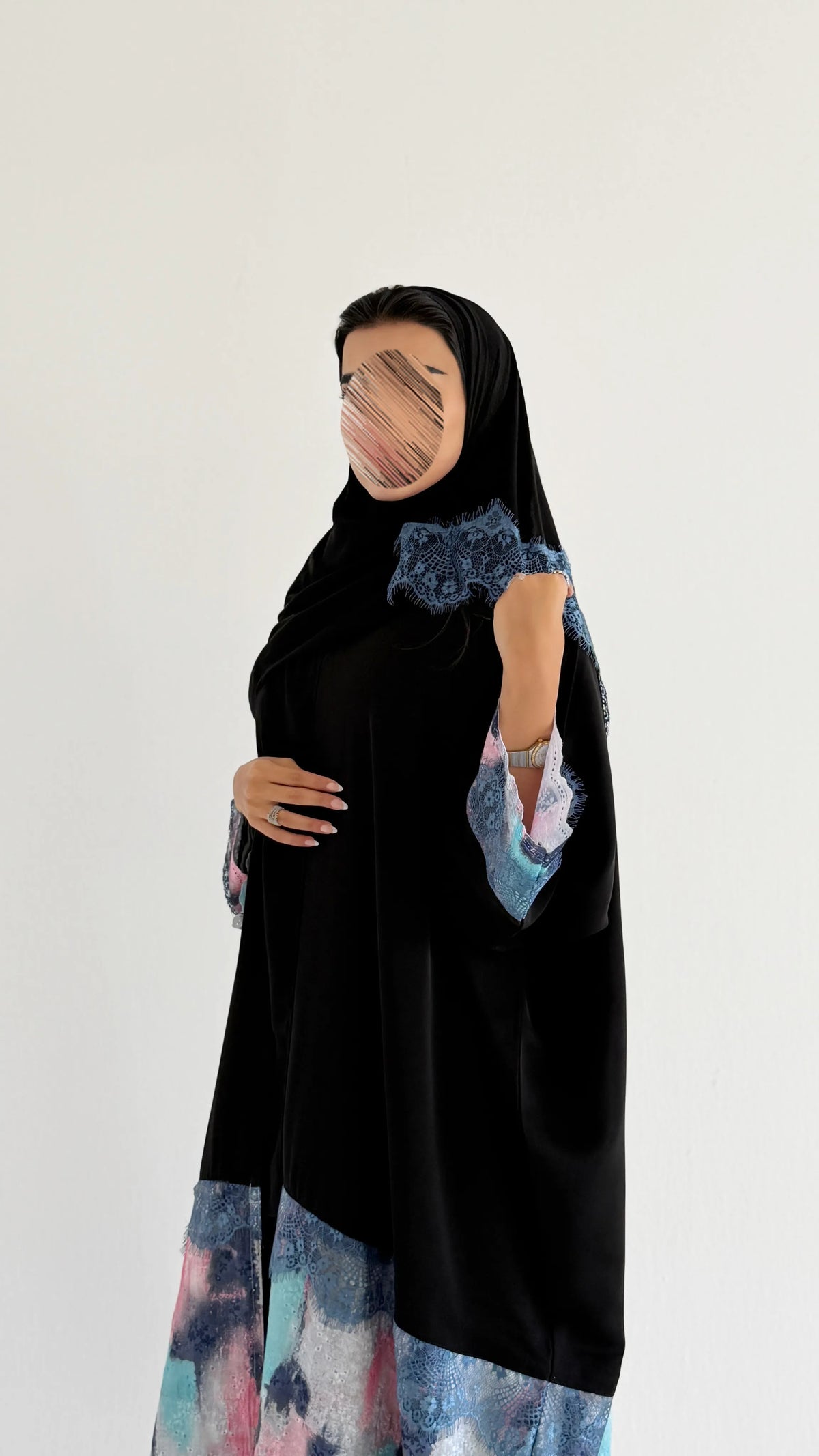 MWT1272 - عباية بتدخيلة ركامة وكلفة - Aya