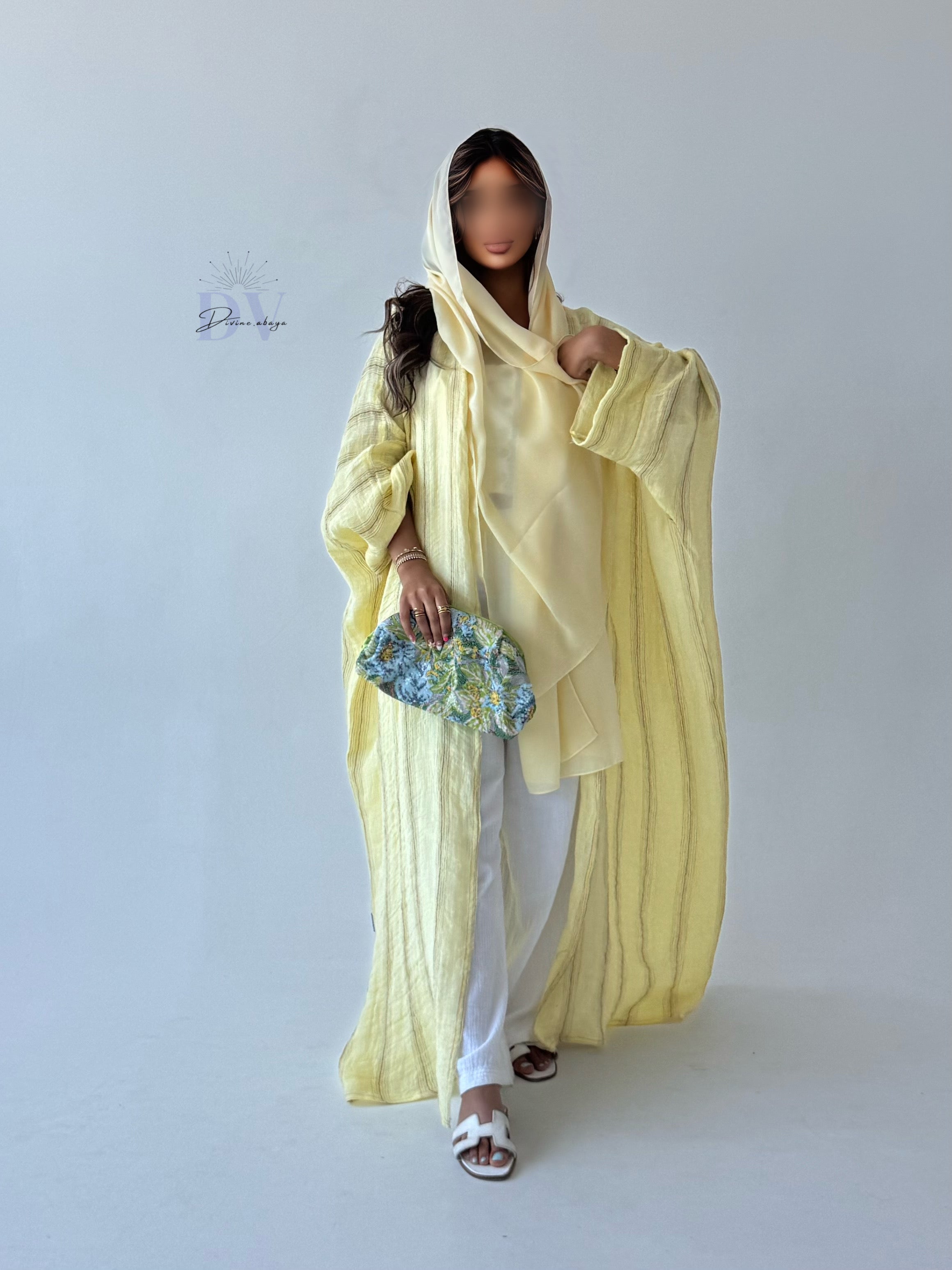 MW1672 -  عباية لينن طبيعي غير مبطن قصة نص بشت - Aya