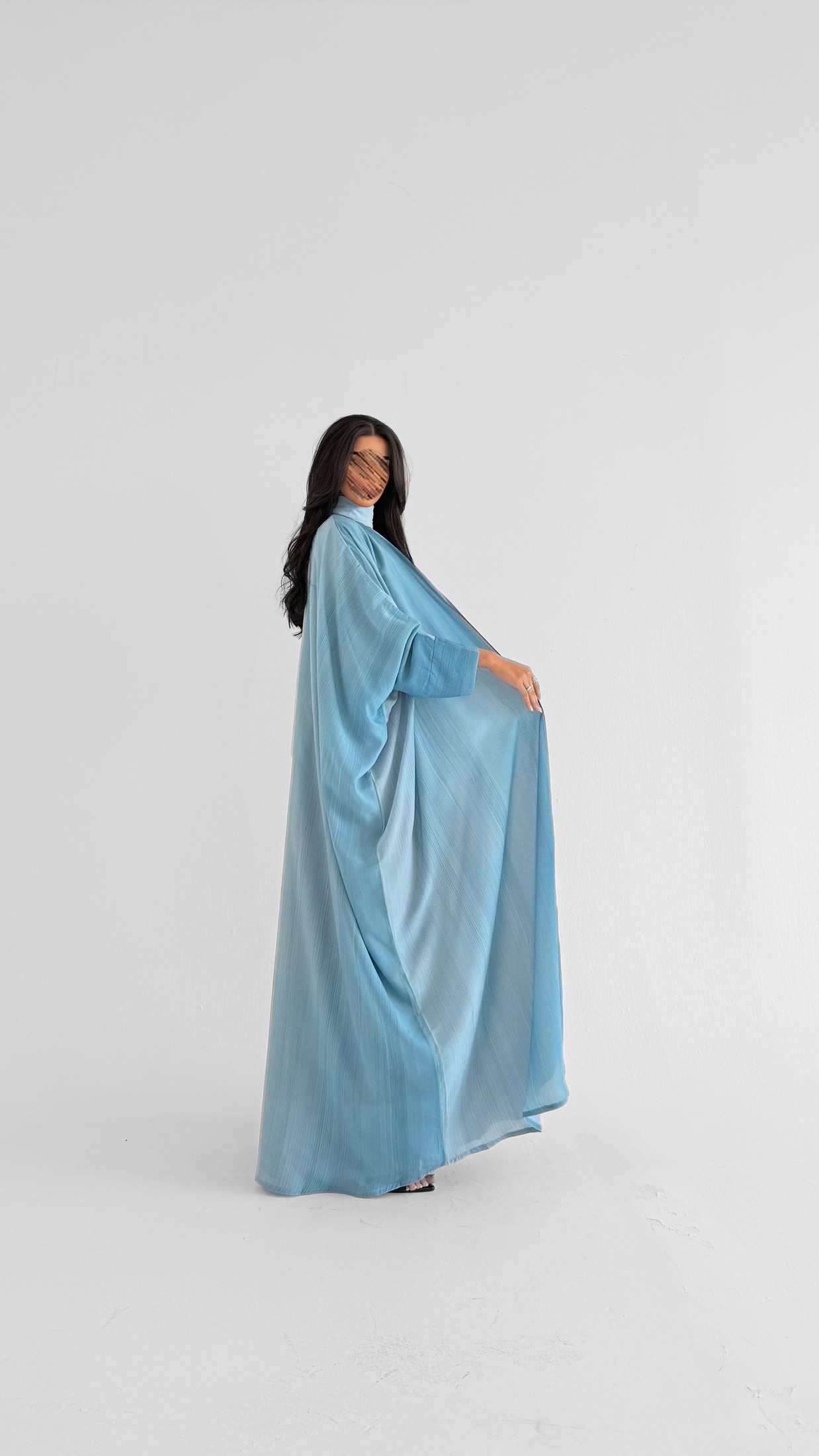 MWT2120 - عباية سماوية مموجة - Aya